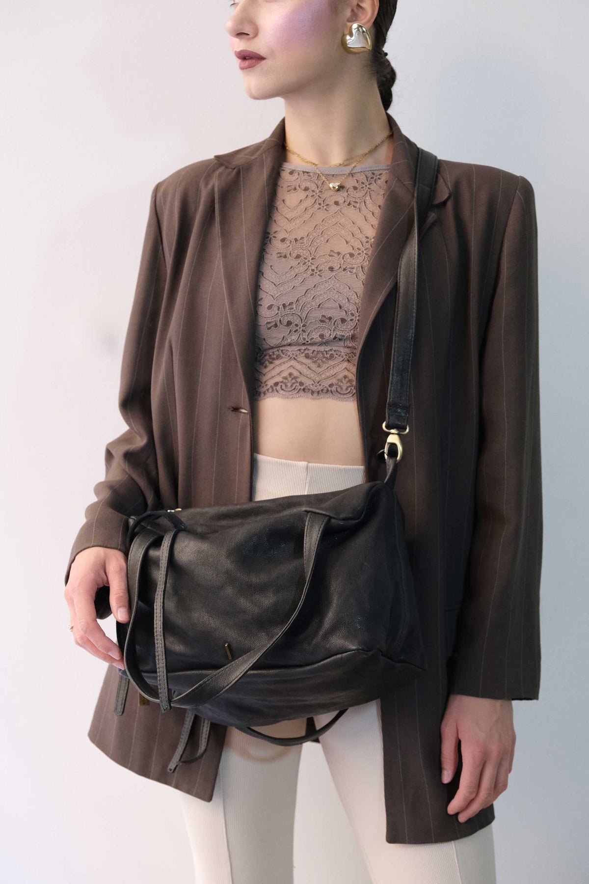 Maribè in black washed nappa leather  - Made in Italy -
