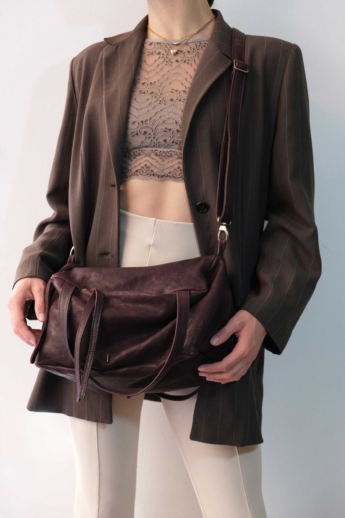 Maribè in plum washed nappa leather  - Made in Italy -