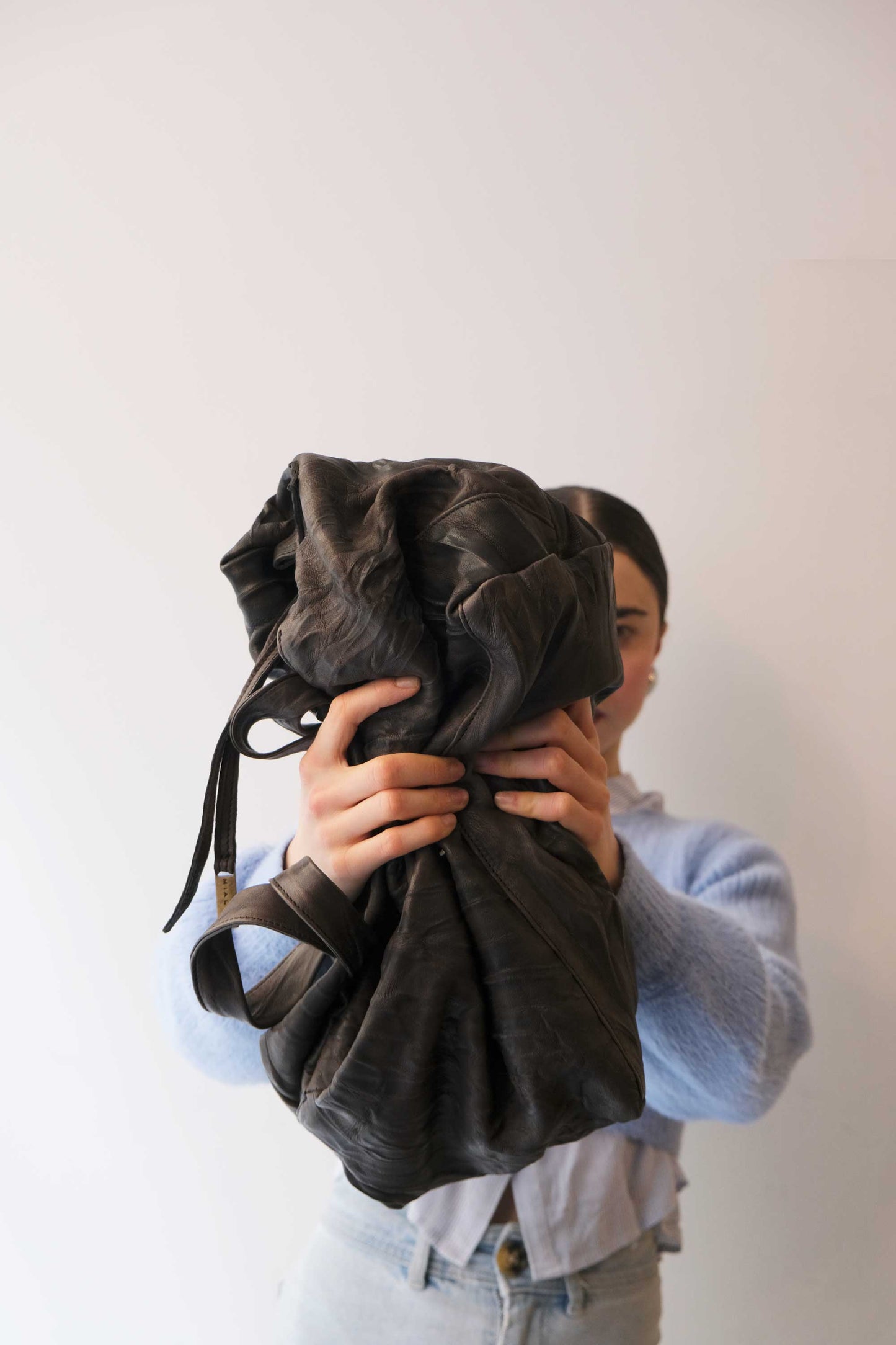 Pilli bag in brown lome soft leather - Made in Italy -