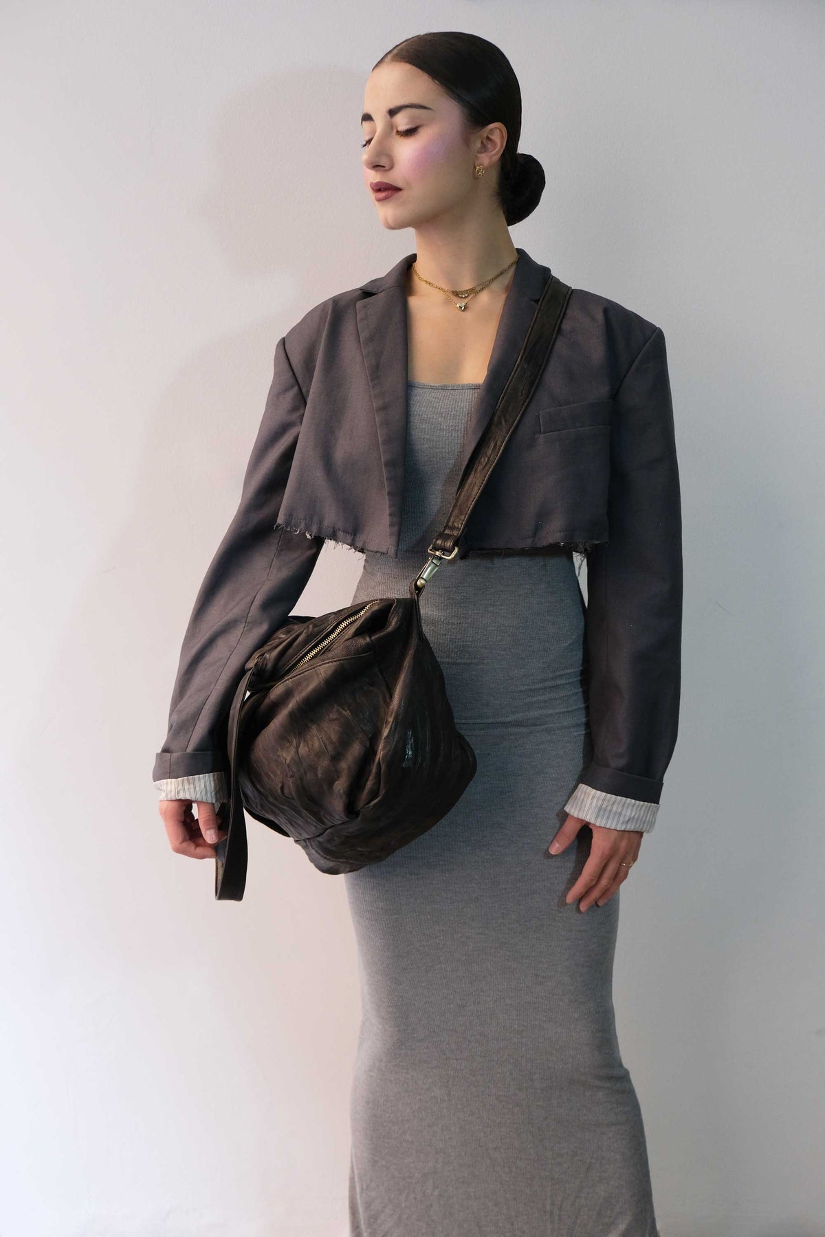 Riri tote bag in soft nappa lomé brown - Made in Italy -