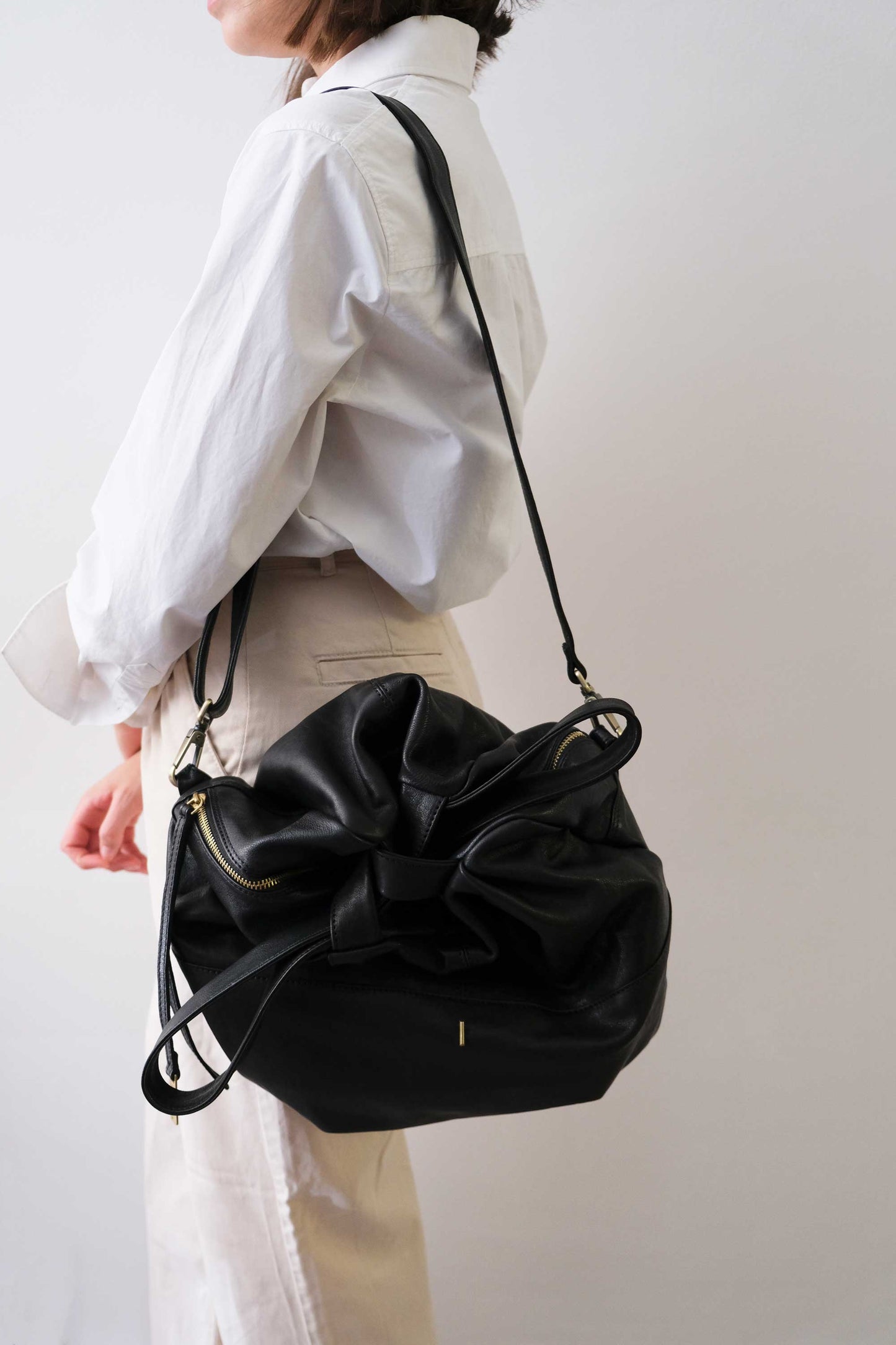 PRE ORDER - discount 15% -Riri tote bag in black nappa leather- use code PREORDER15- DELIVERY END OF MAY