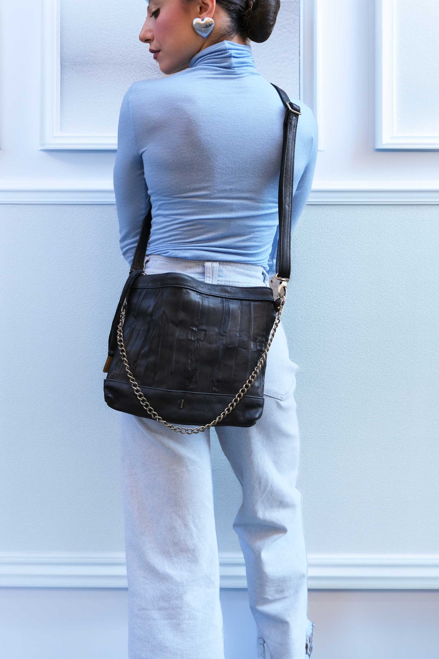 Zoe in balck lome nappa leather - Made in Italy -