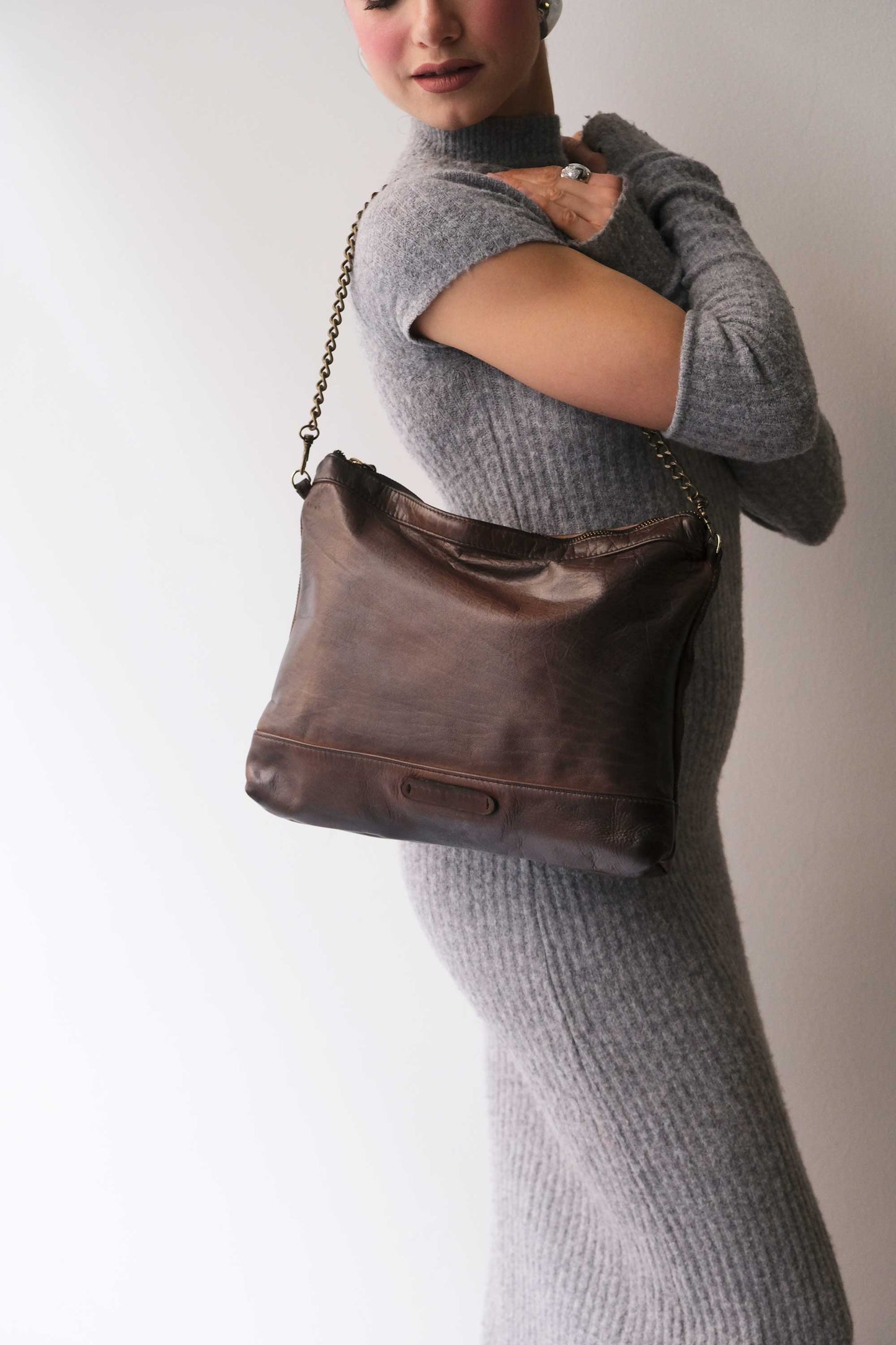 Zoe in caffè turner calf soft leather - Made in Italy -