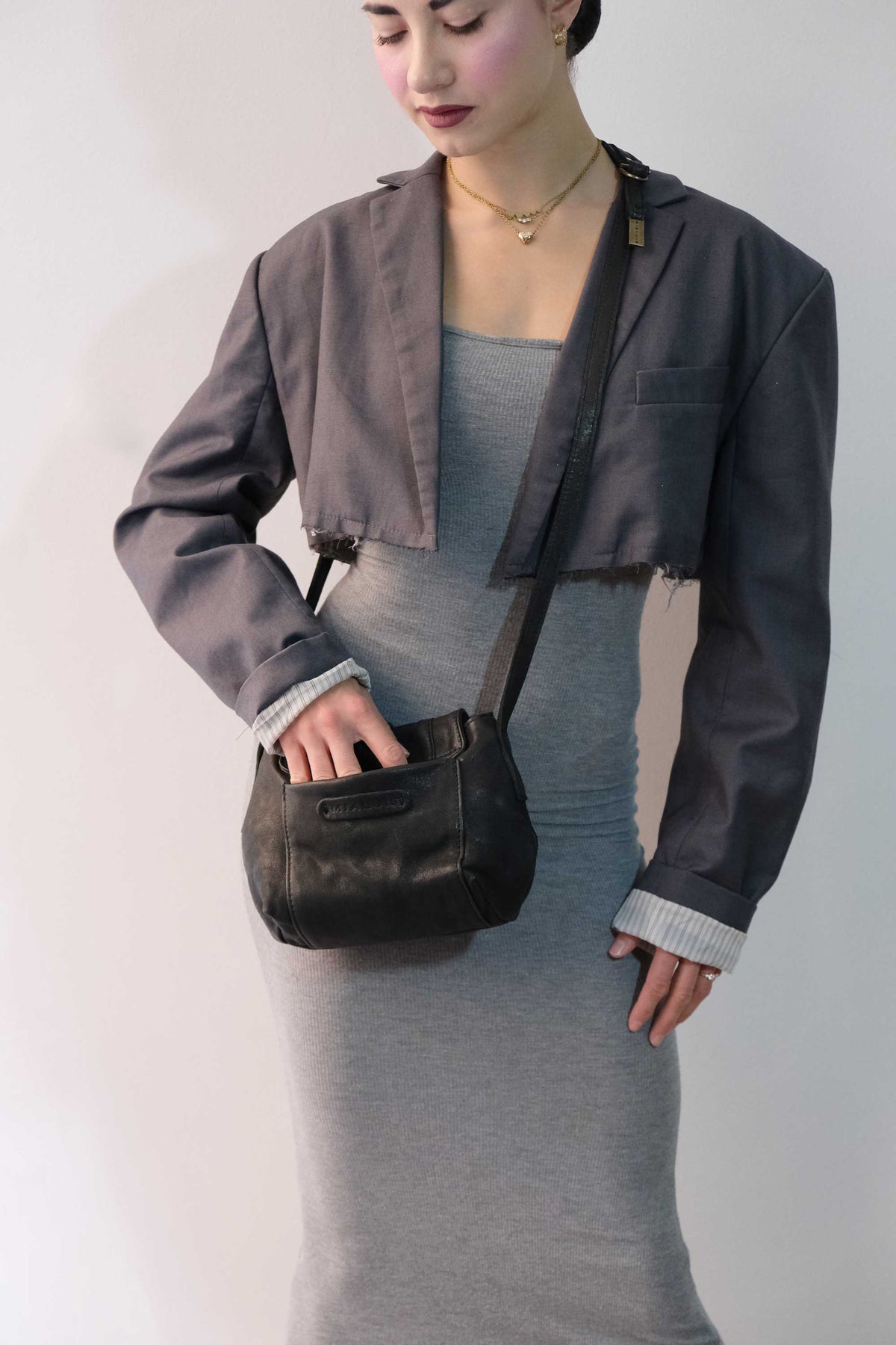 Do mini saddle bag in black soft washed nappa - Made in Italy -