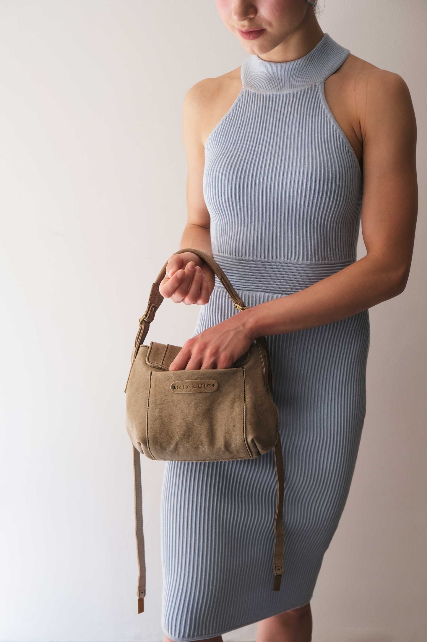 Do mini saddle bag in shark perforated saetta nappa - Made in Italy-