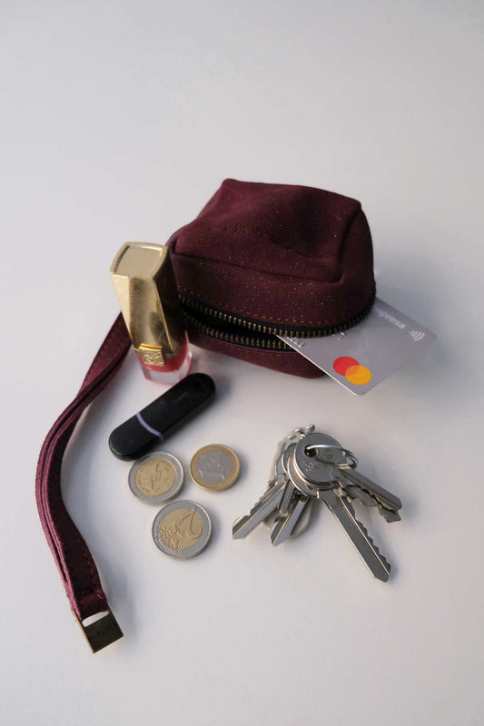 Dream box mini pochette in glitter soft leather