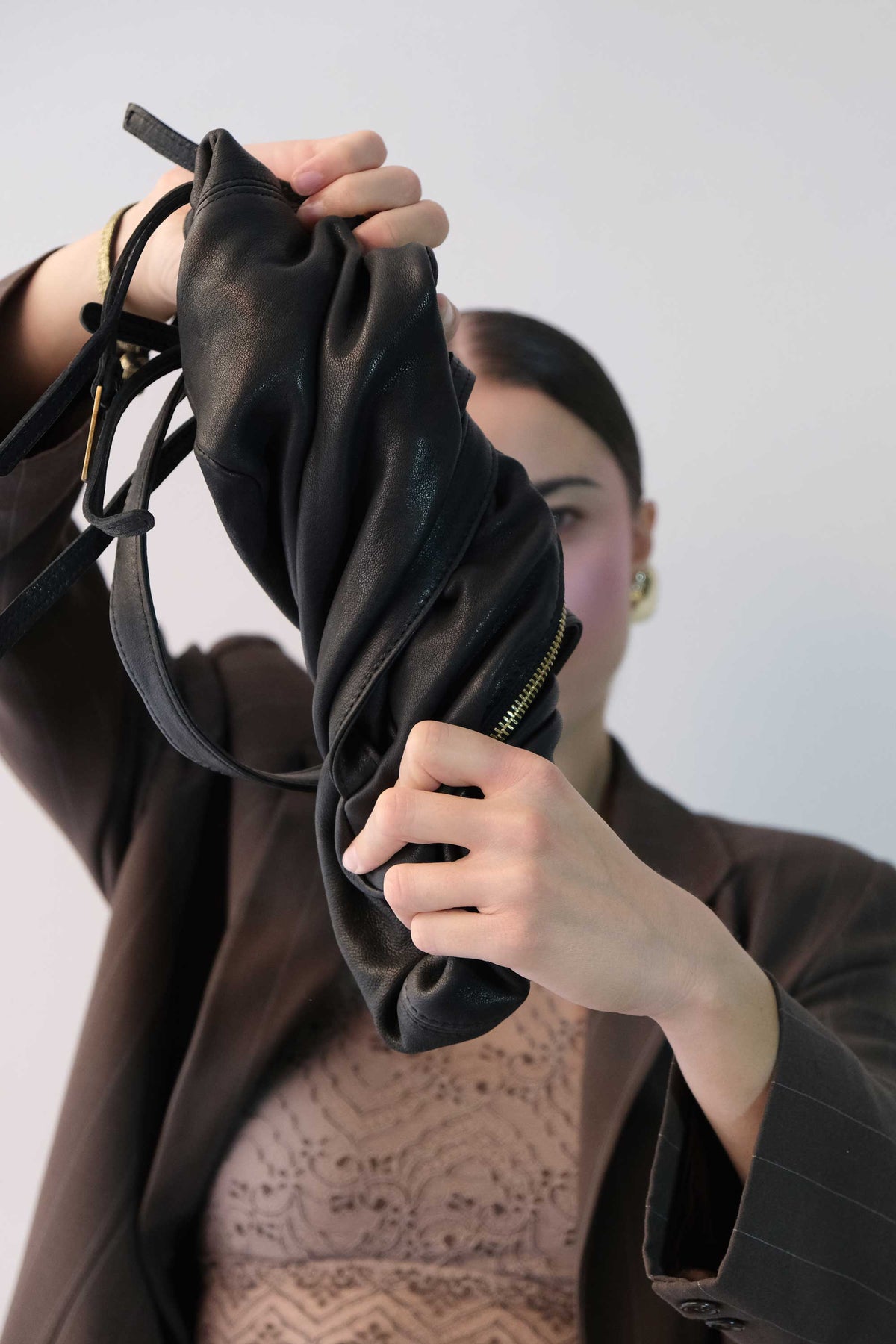 Maribè in black washed nappa leather  - Made in Italy -