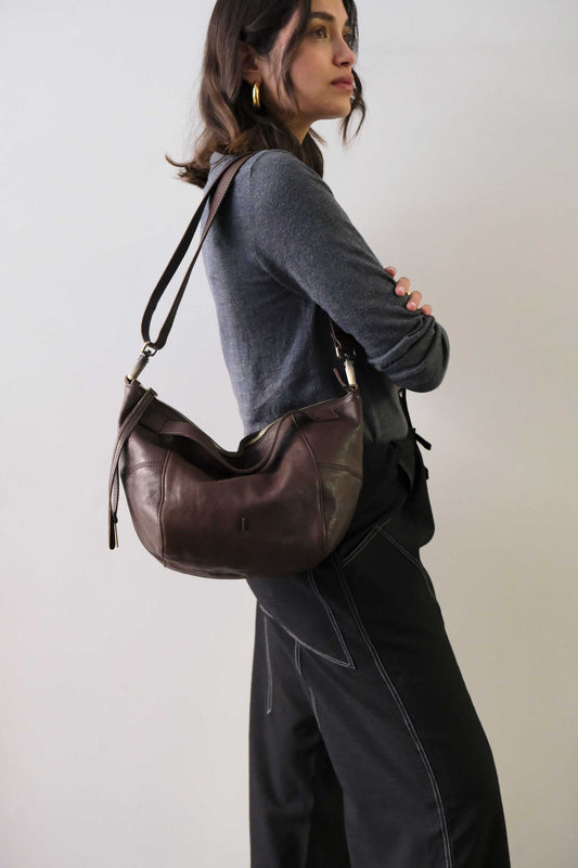 Marty bag in brown soft nappa - Made in Italy -