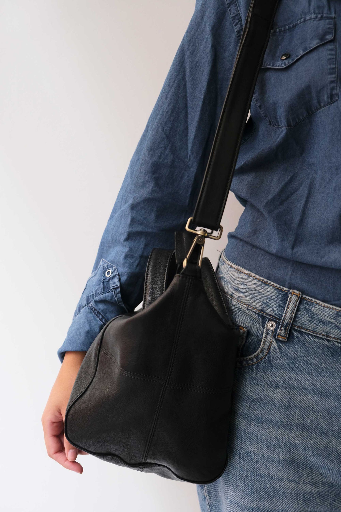 Marty bag in black soft nappa - Made in Italy -