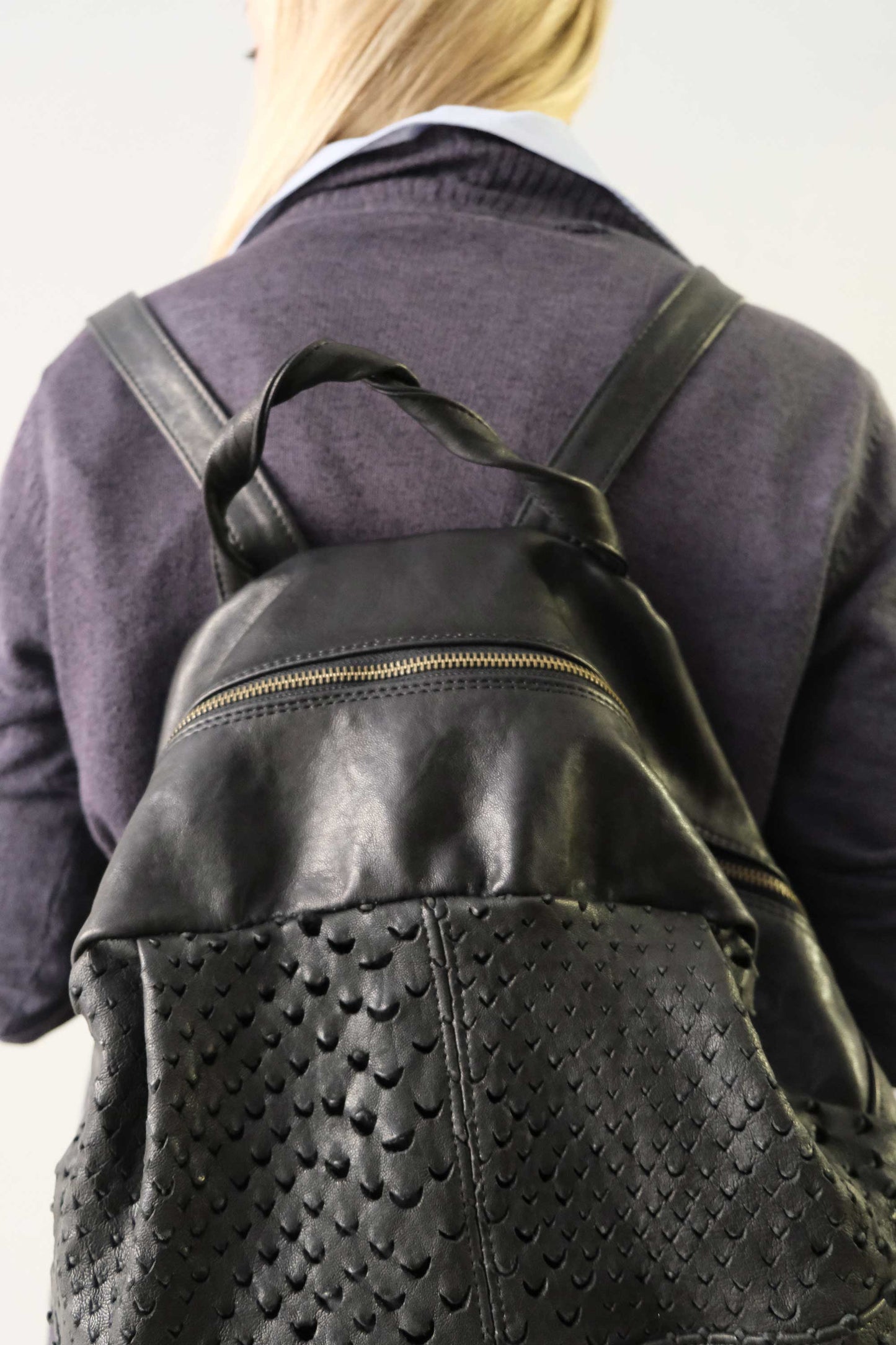 Nerina backpack in perforated nappa