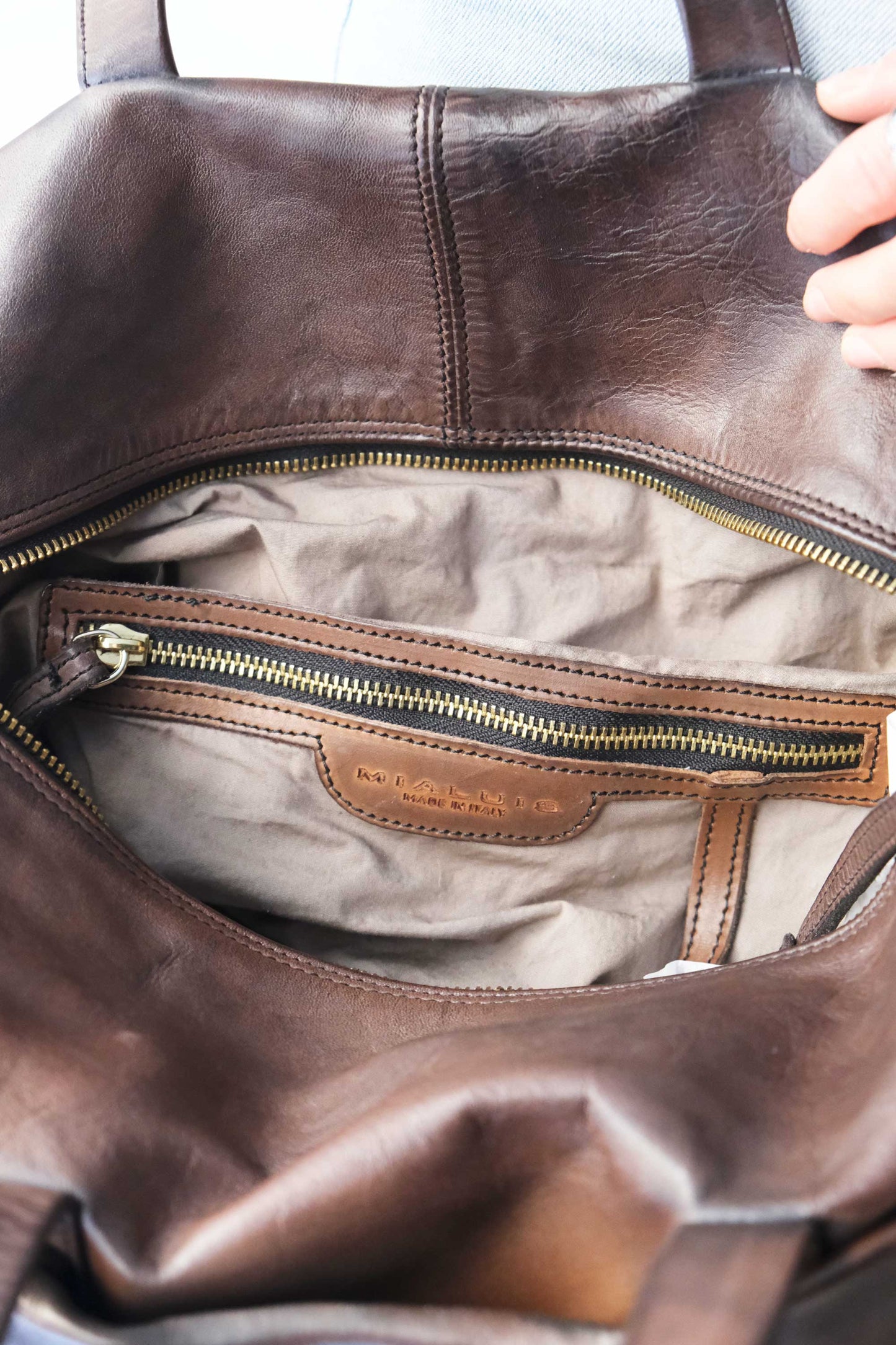 Pilli bag in caffè turner soft leather - Made in Italy -