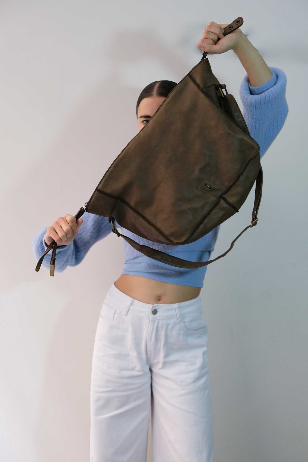 Rechi Big moss garment-dyed leather - Made in Italy -