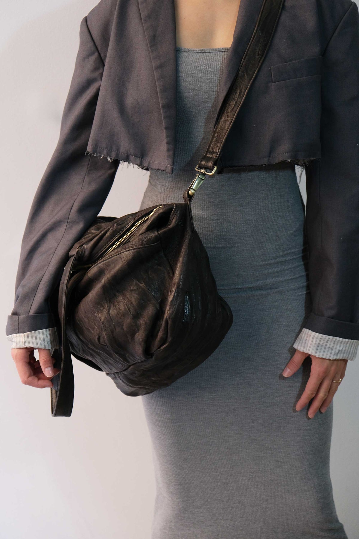 Riri tote bag in soft nappa lomé brown - Made in Italy -