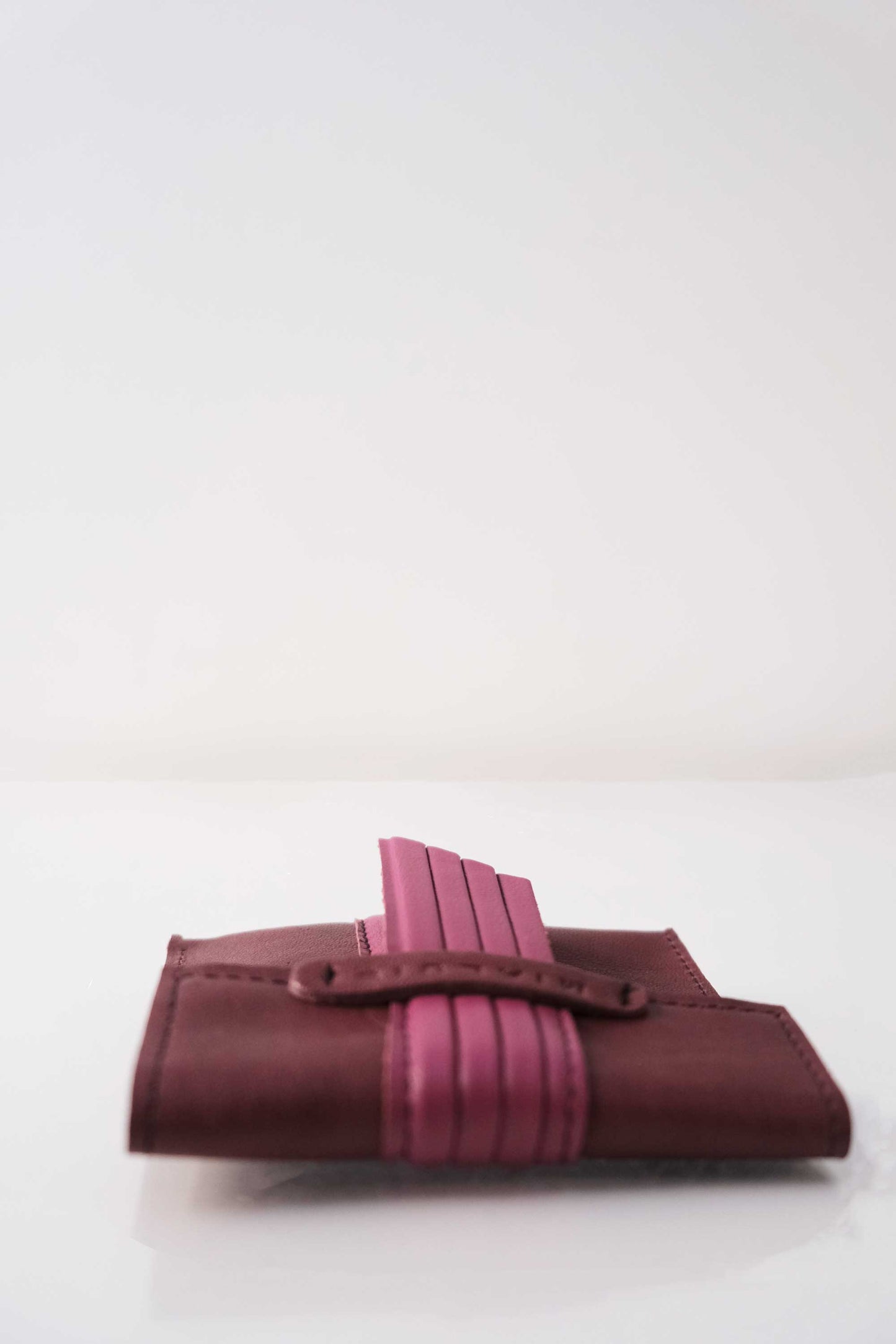 Sound dream mini pochette in vino-barolo soft leather