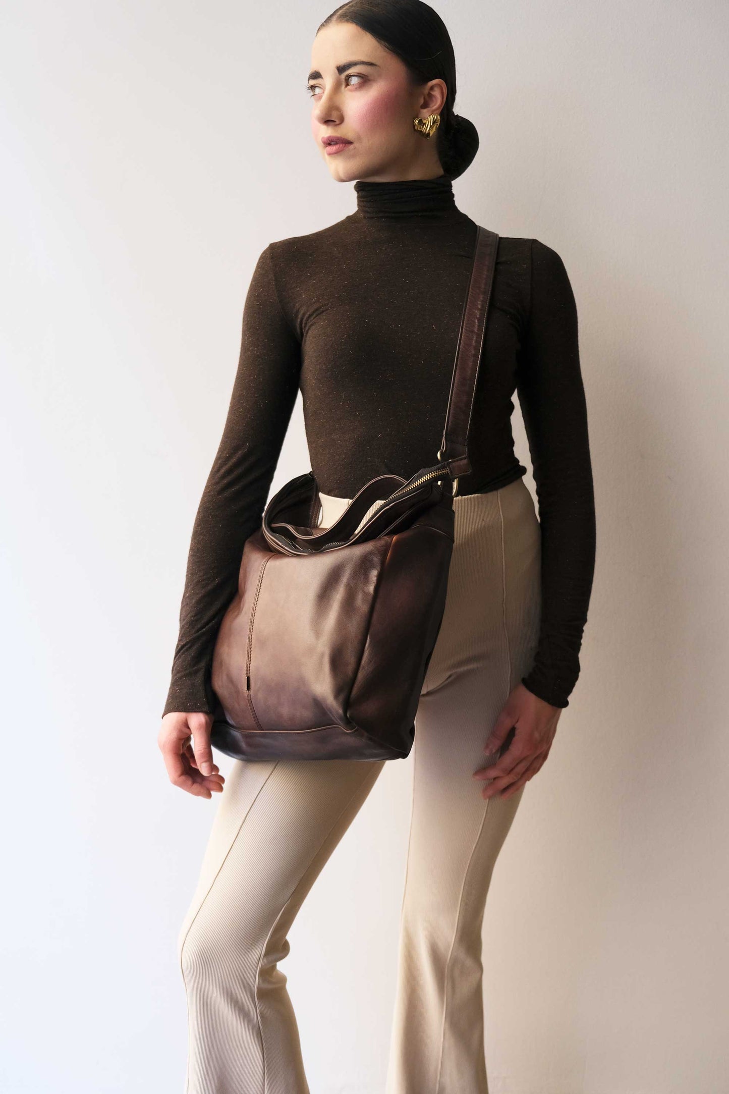 Valy in turner caffè soft calf leather - Made in Italy -