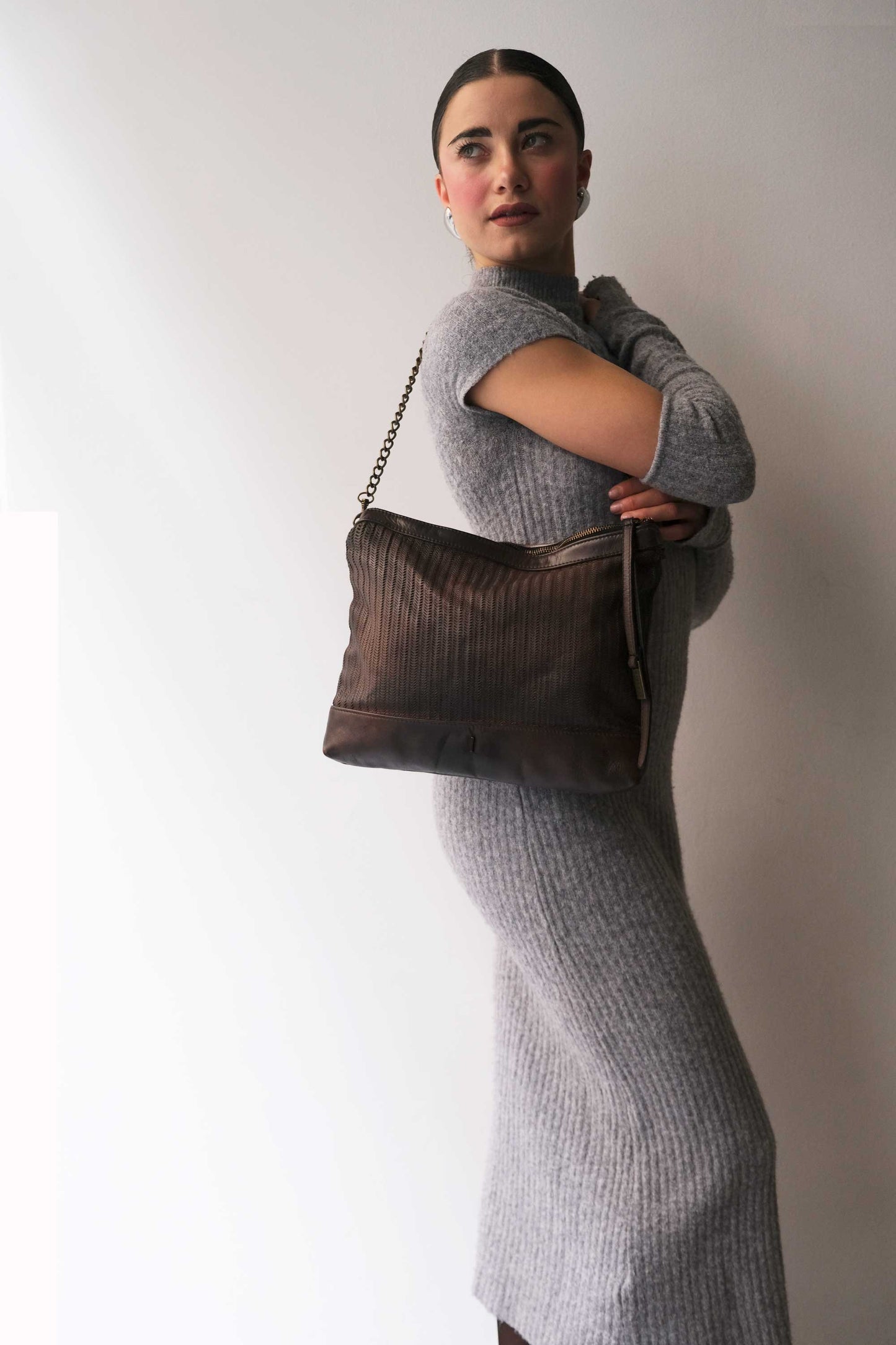 Zoe in caffè turner calf soft leather - Made in Italy -