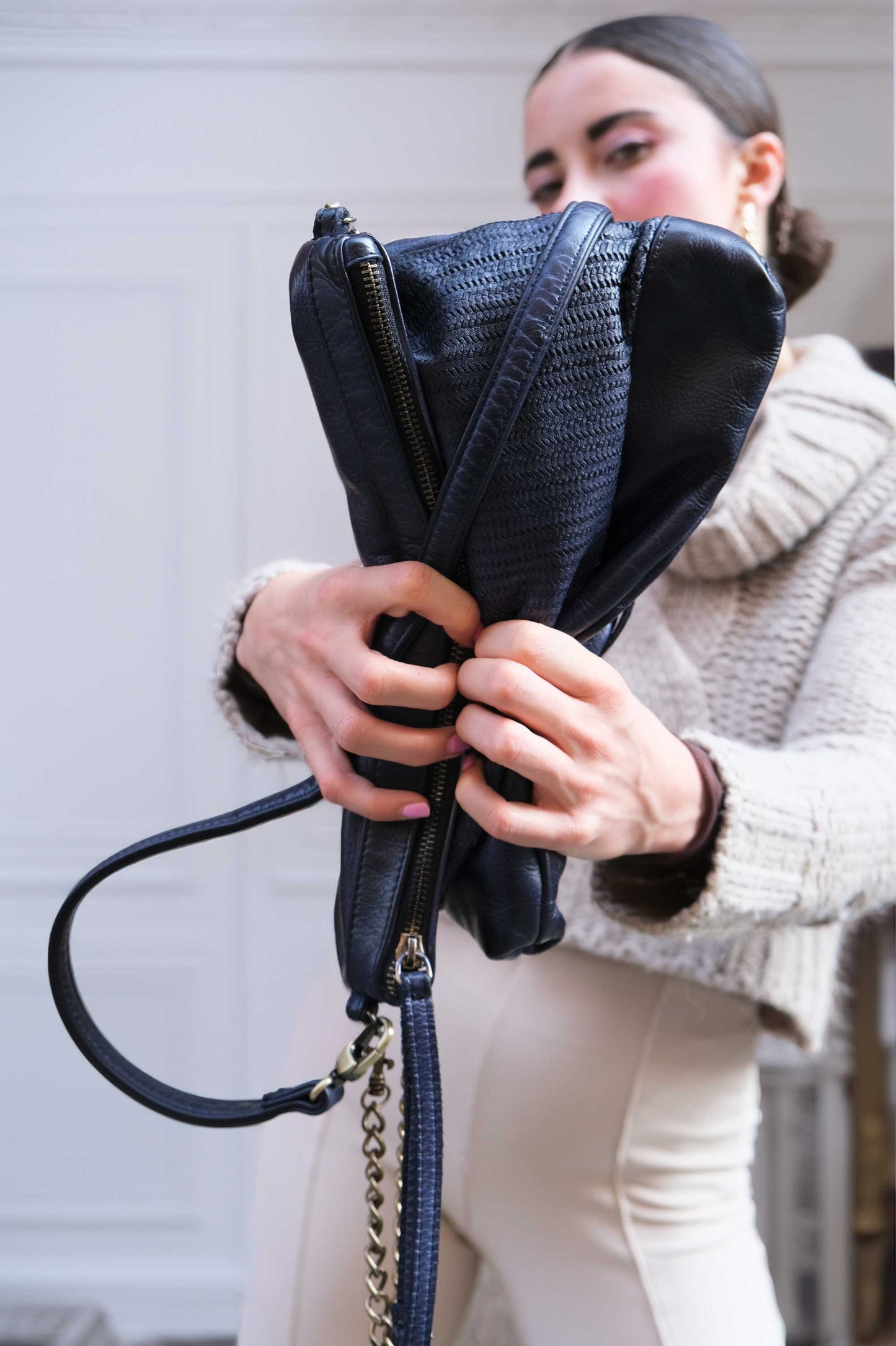 Zoe in cobalt turner calf soft leather - Made in Italy -