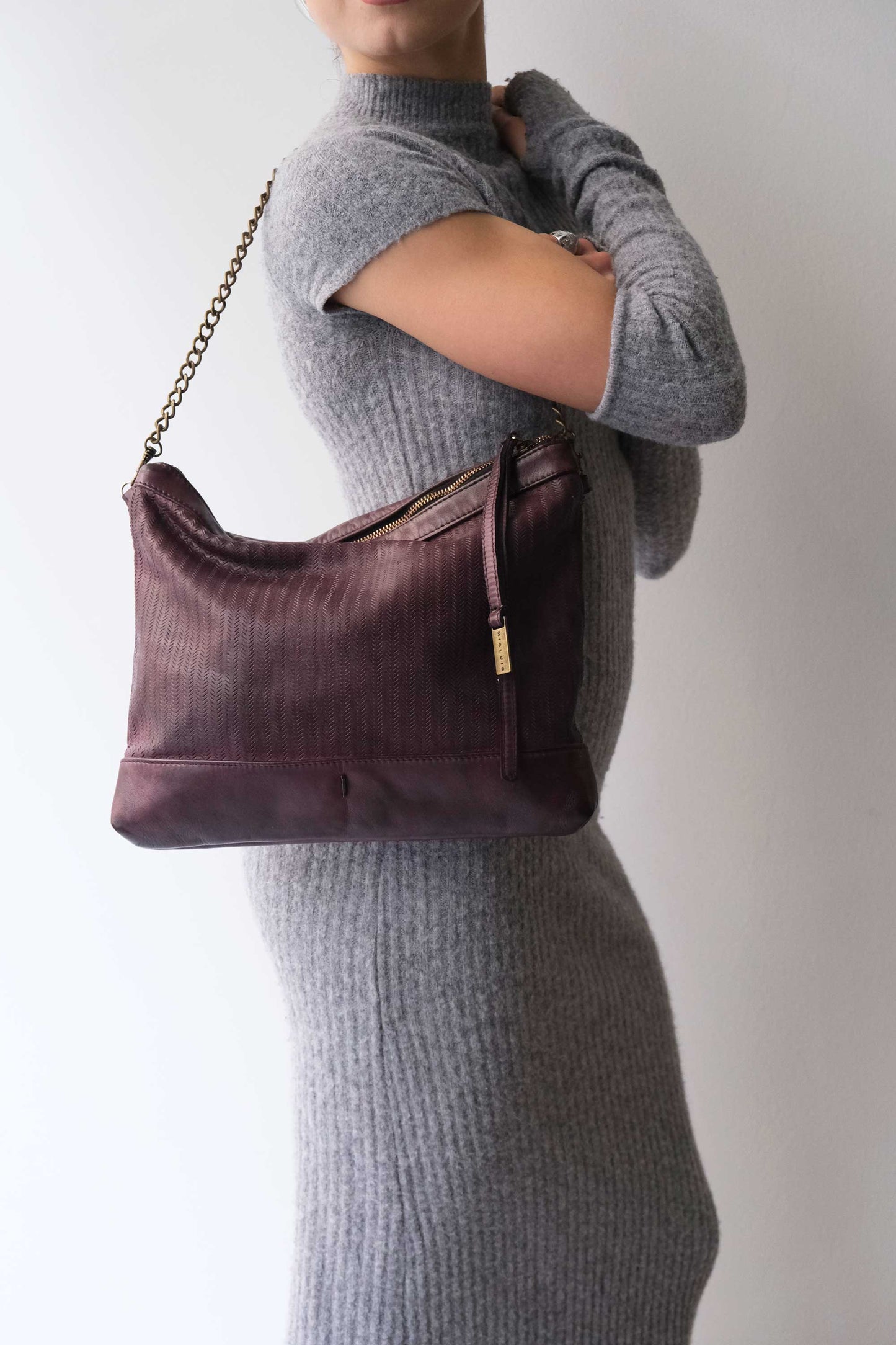 Zoe in plum turner calf soft leather - Made in Italy -