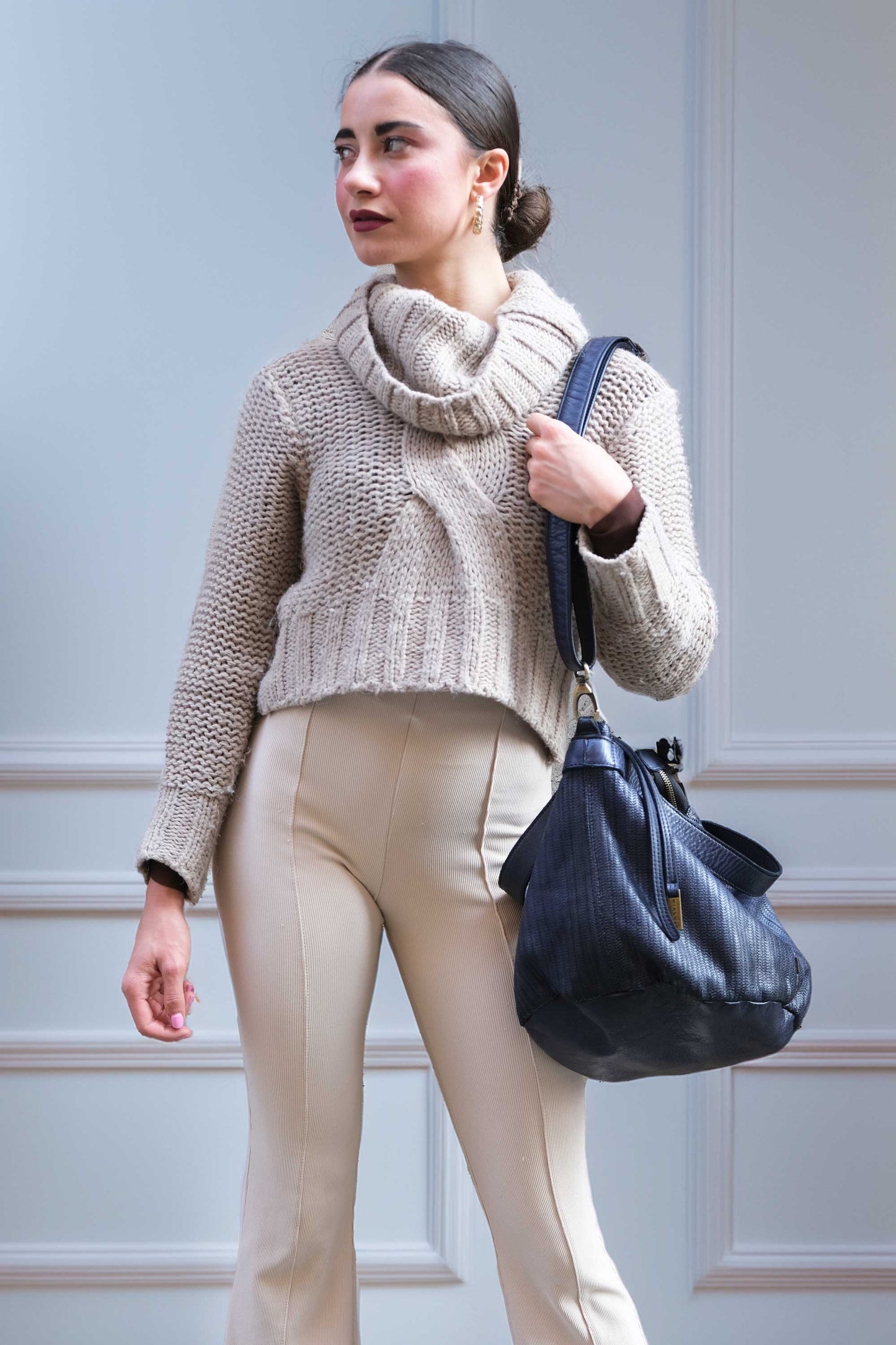 Carola bag in cobalt turner leather - Made in Italy -