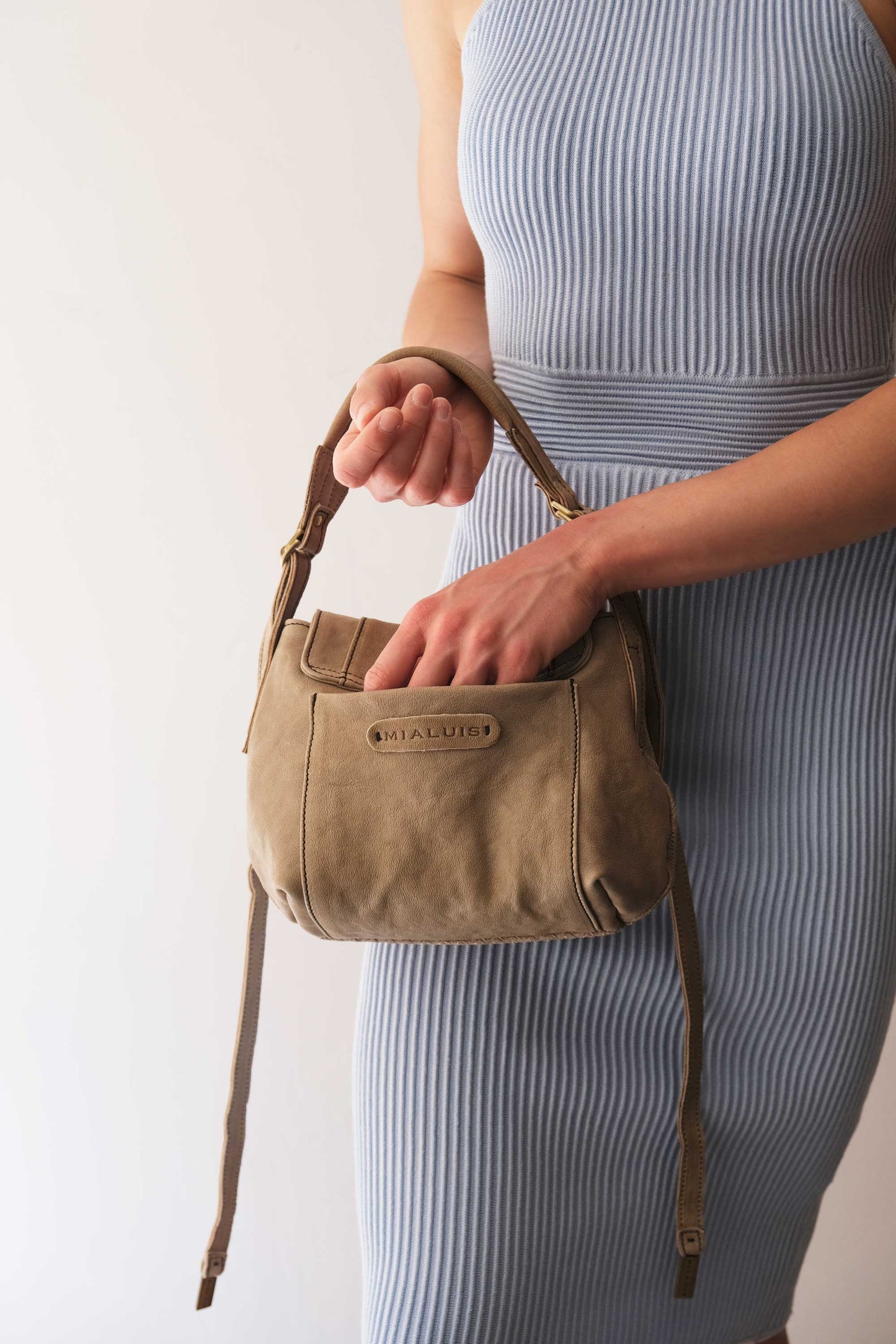 Do mini saddle bag in shark perforated saetta nappa - Made in Italy-