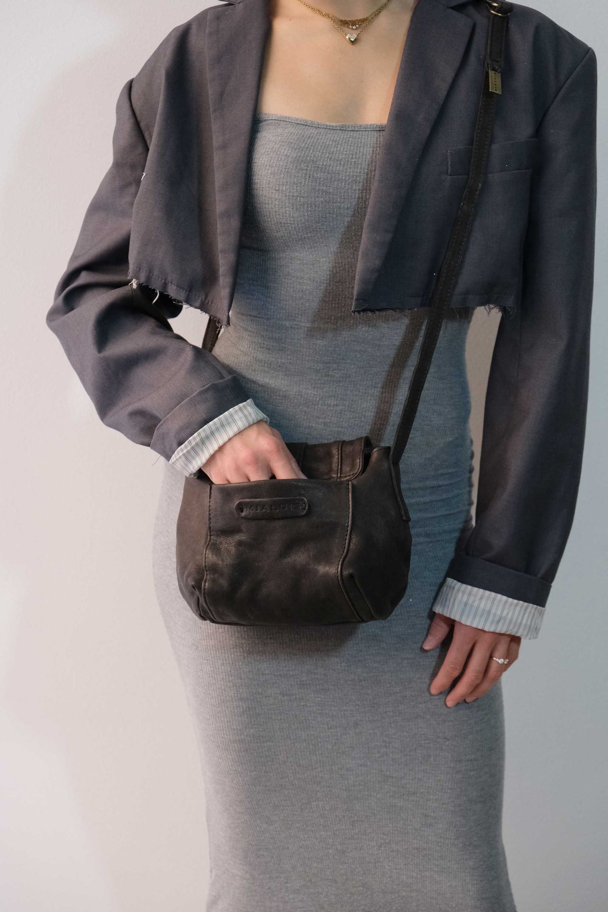 Do mini saddle bag in brown soft washed nappa - Made in Italy -