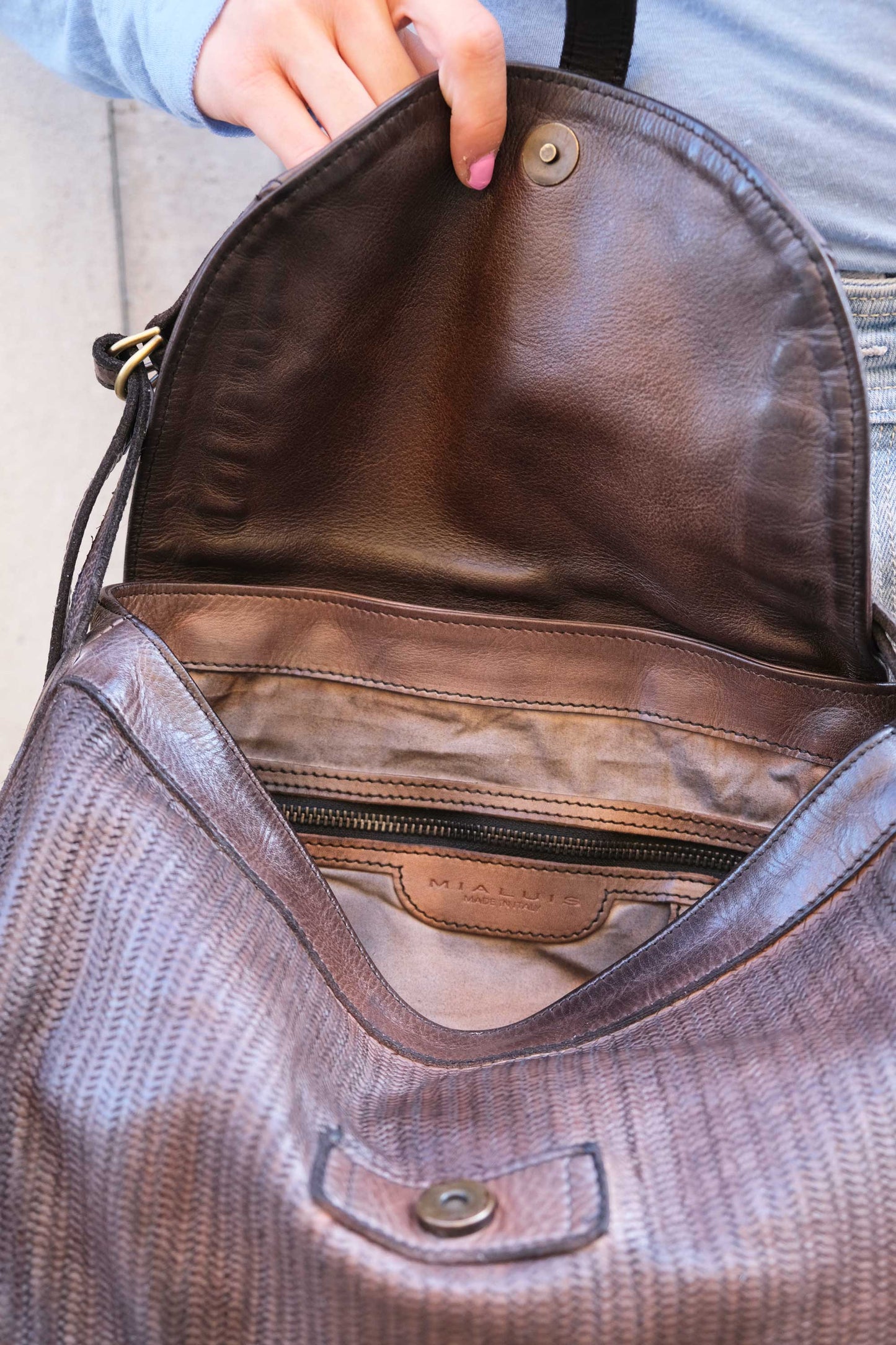 Do saddle bag in caffè turner calf soft leather - Made in Italy -