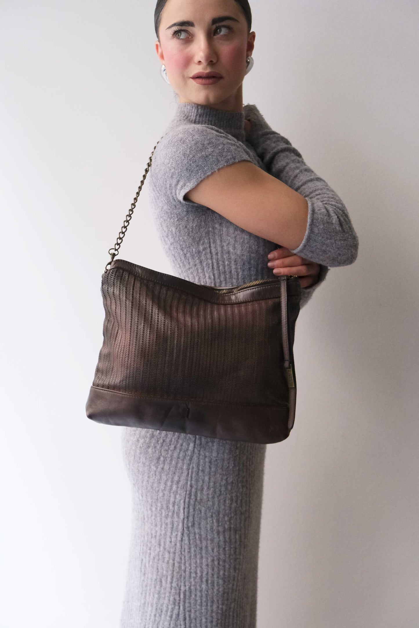 Zoe in caffè turner calf soft leather - Made in Italy -