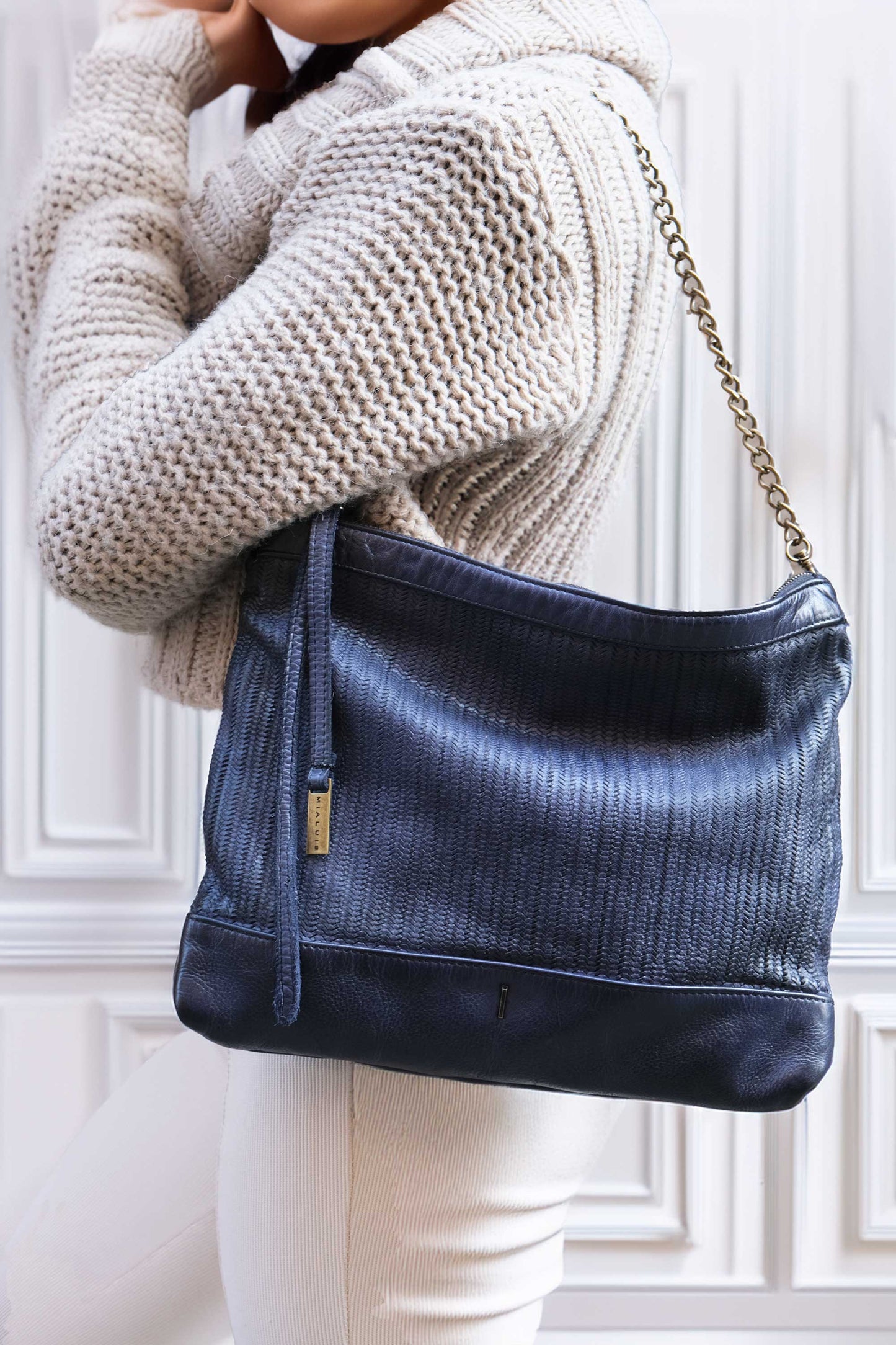 Zoe in cobalt turner calf soft leather - Made in Italy -