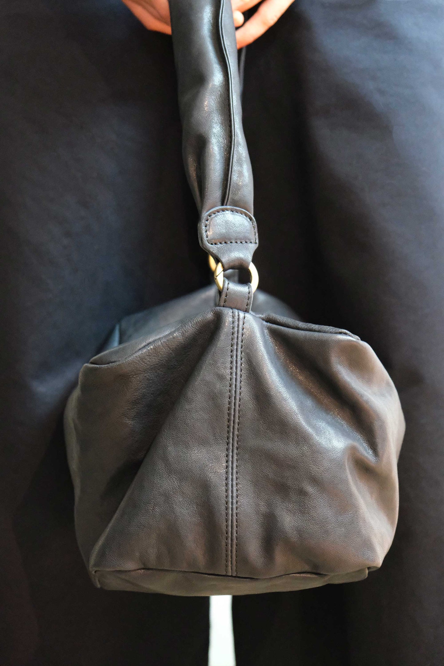 Bobo Torchon top handle bag in vegetable nappa leather