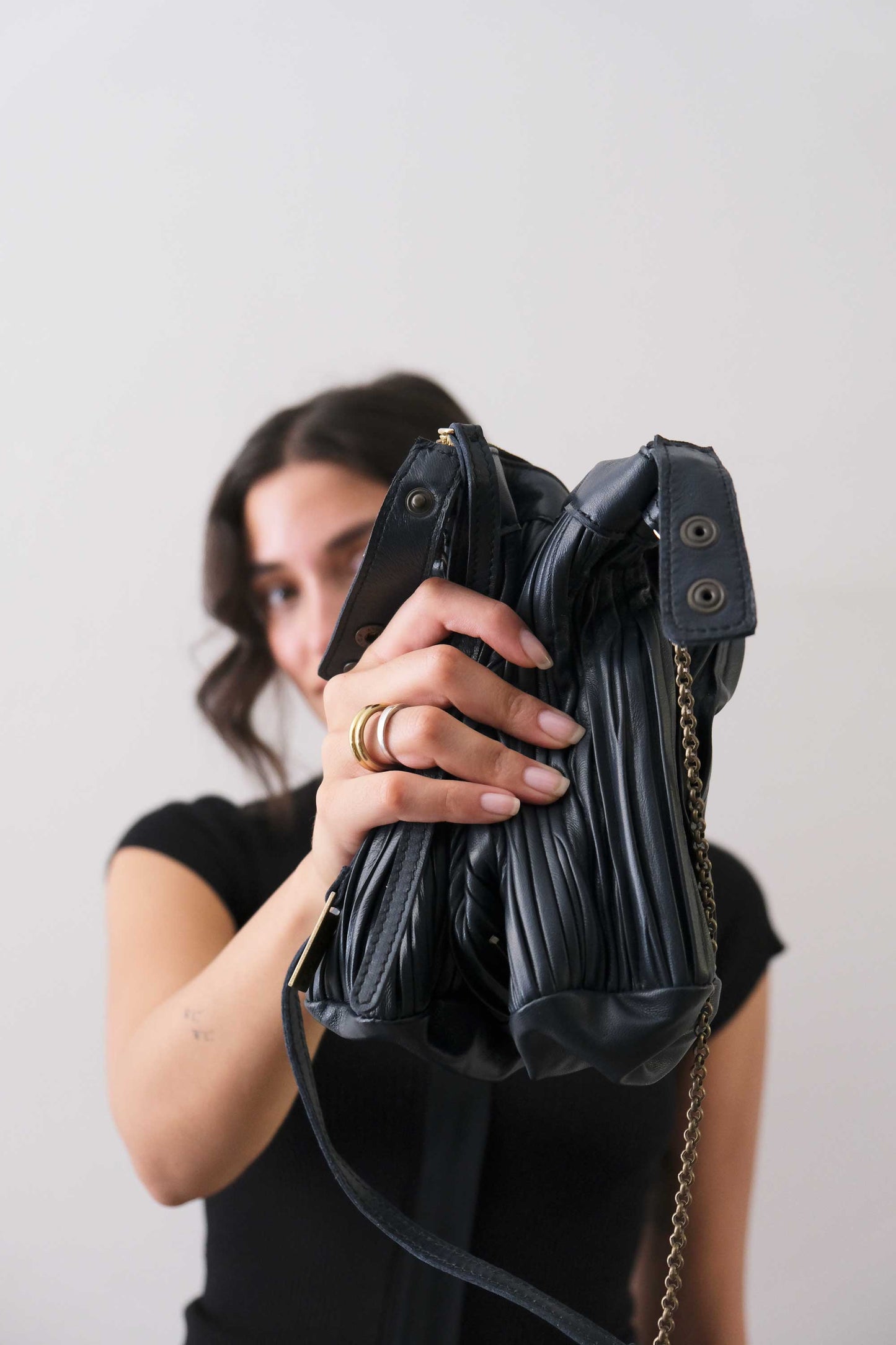 PRE ORDER discount 15%-Chicca Media hobo bag in navy pleated leather - use code PREORDER15 - ESTIMATED DELIVERY SEPTEMBER 15- Made in Italy -