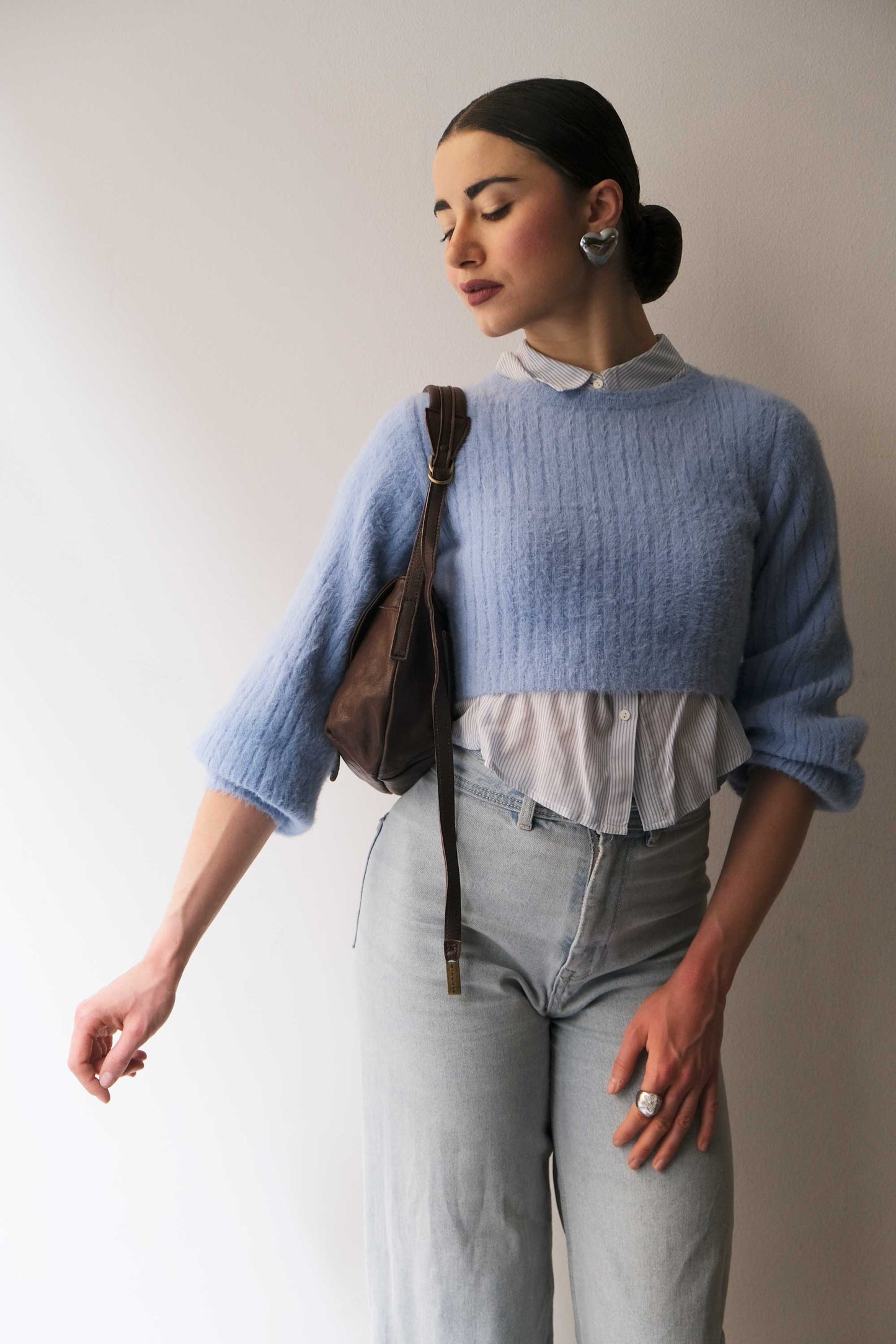 Do mini saddle bag in brown soft nappa - Made in Italy -