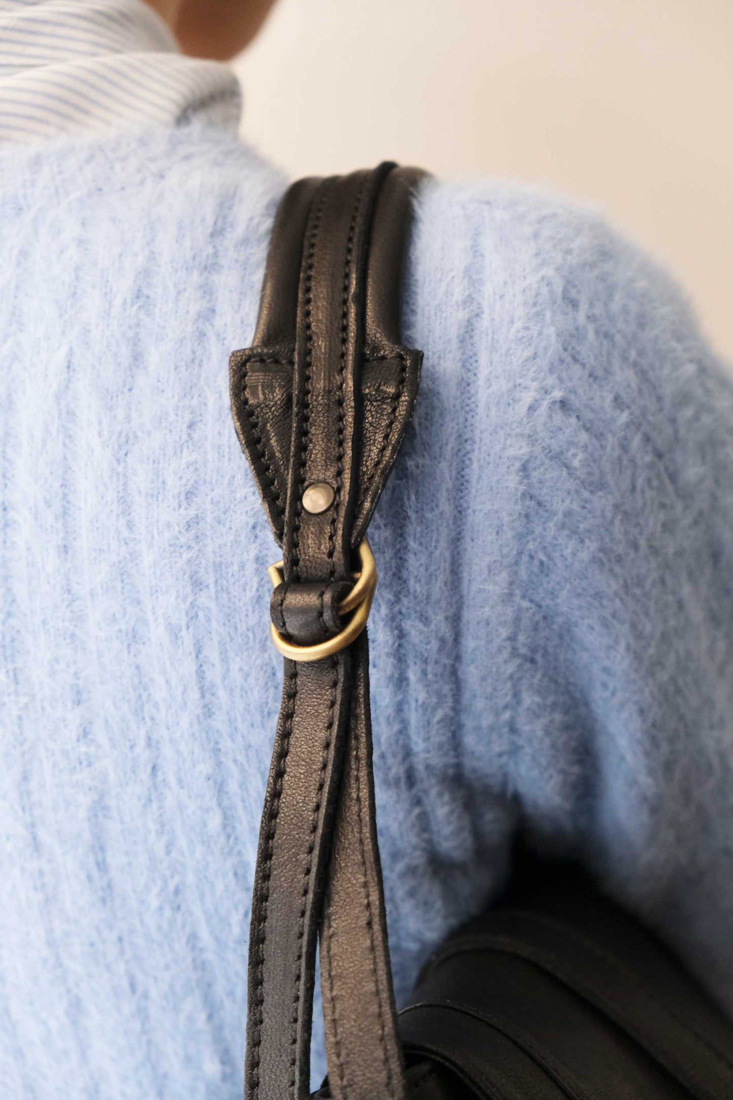 Do mini saddle bag in black soft nappa - Made in Italy -