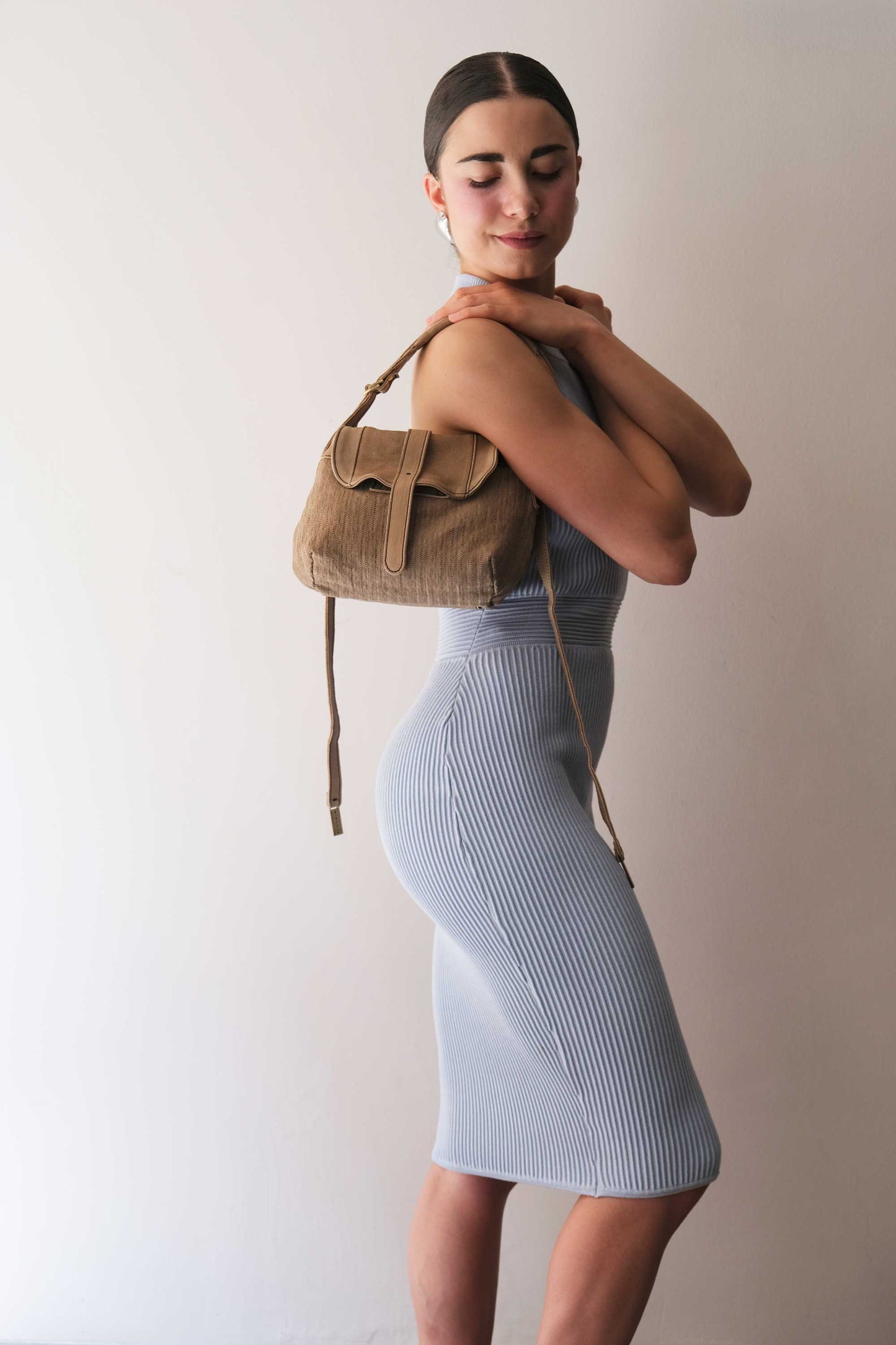 Do mini saddle bag in shark perforated saetta nappa - Made in Italy-