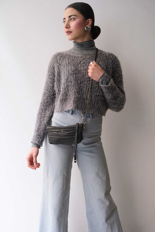 Dream Ti in brown pleated leather - Made in Italy -