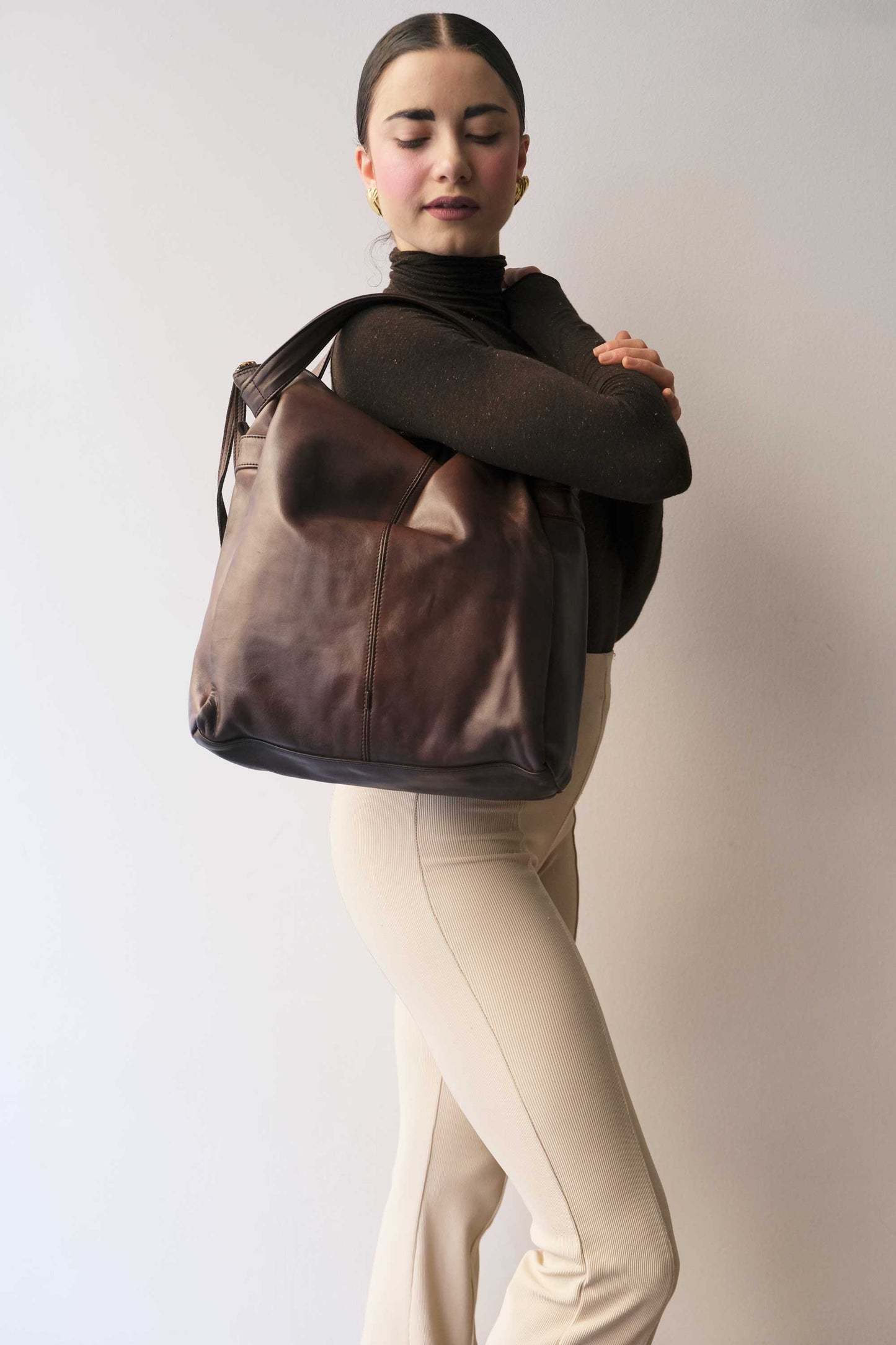 Valy in turner caffè soft calf leather - Made in Italy -