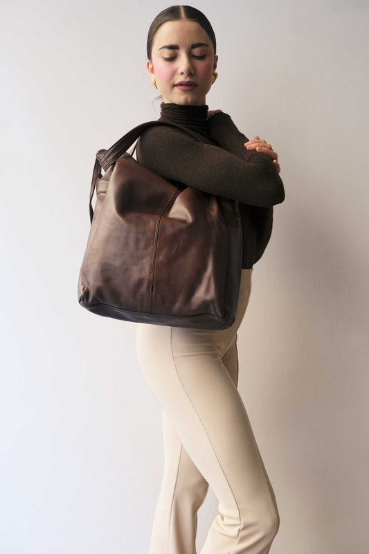 Valy in turner caffè soft calf leather - Made in Italy -