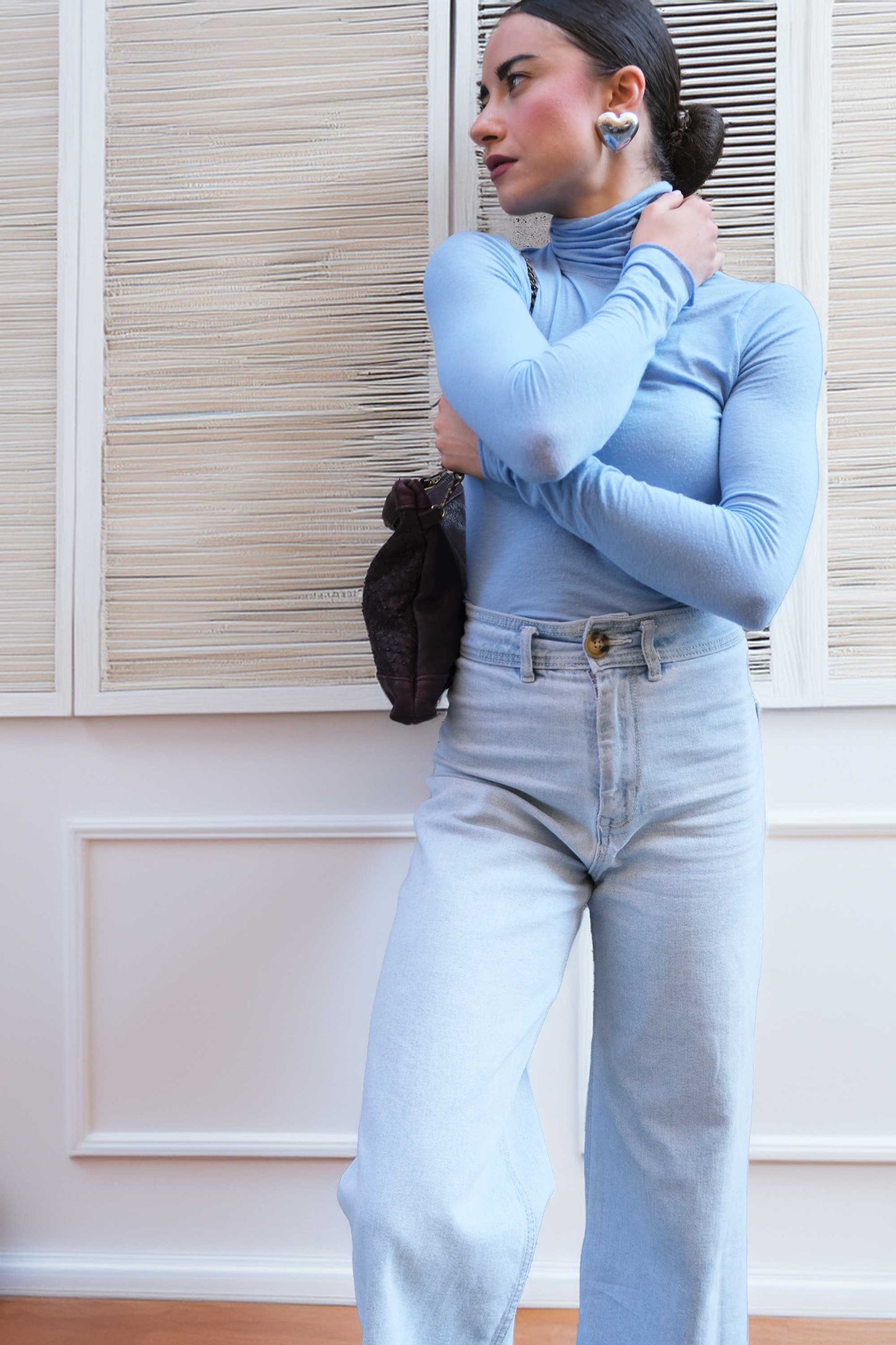 Zoe in plum perforated nappa leather - Made in Italy -