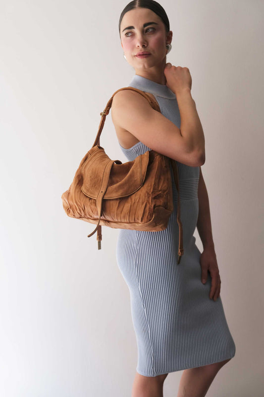 Do saddle bag cognac in soft nappa lomé - Made in Italy -