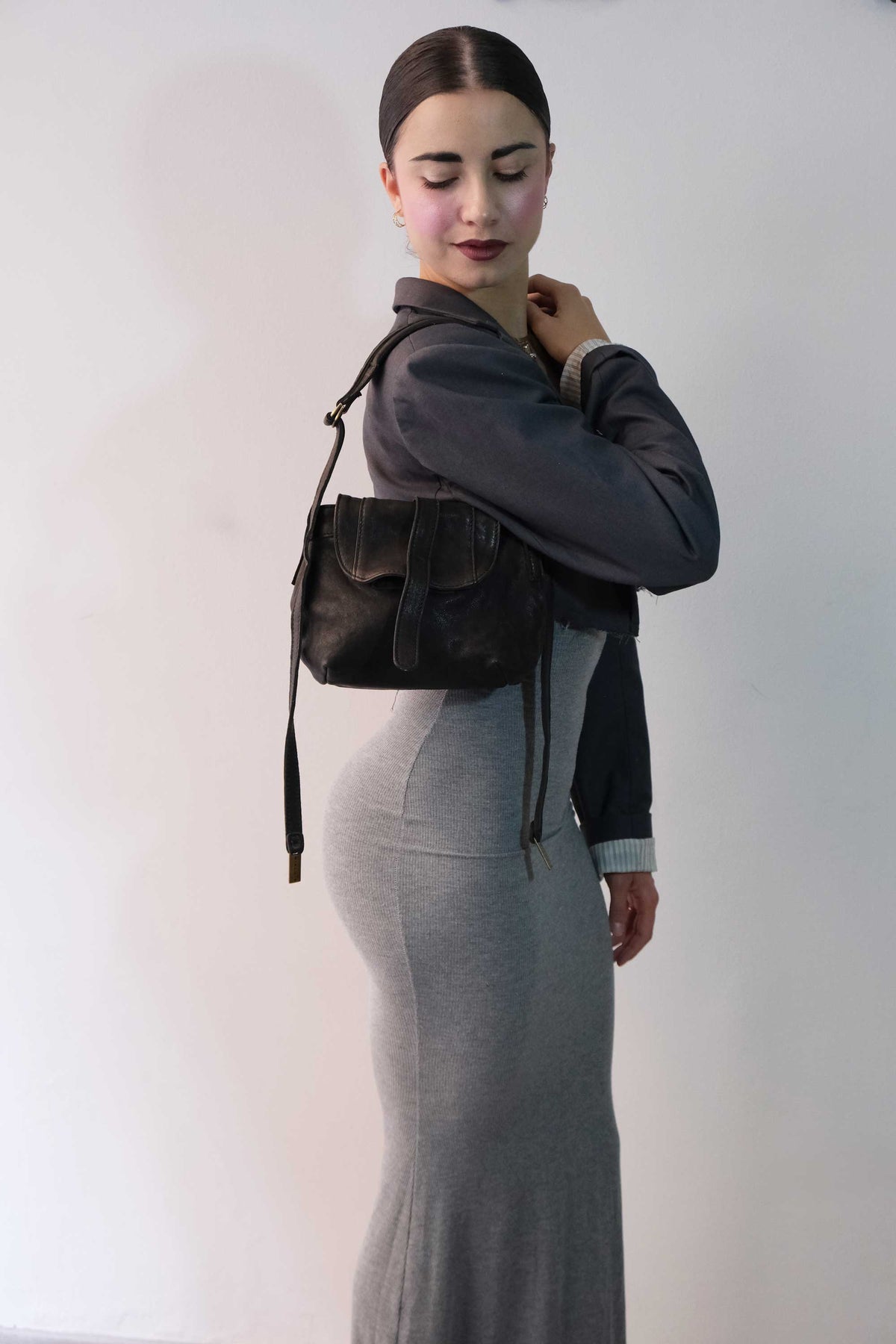 Do mini saddle bag in brown soft washed nappa - Made in Italy -