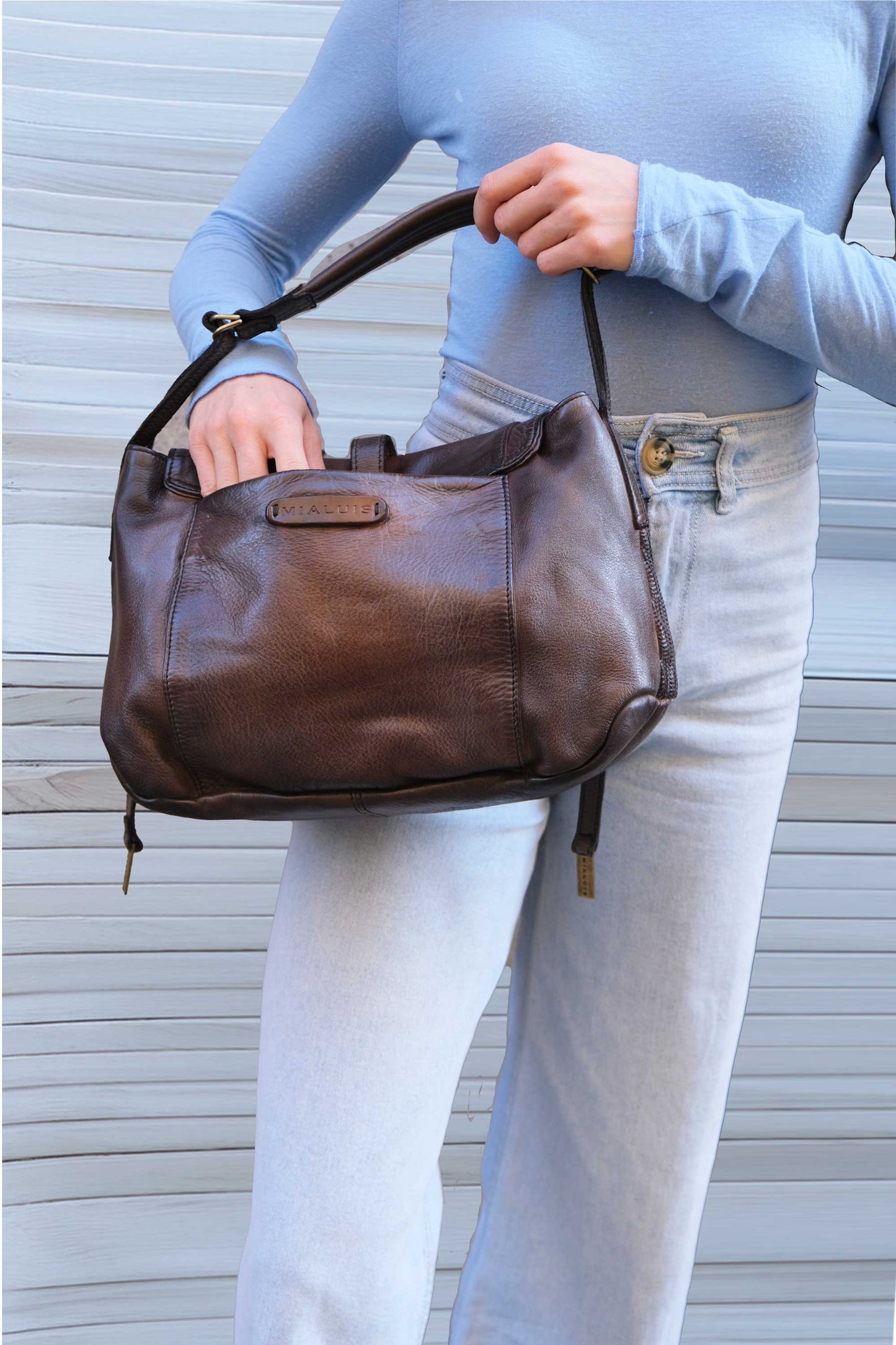 Do saddle bag in caffè turner calf soft leather - Made in Italy -