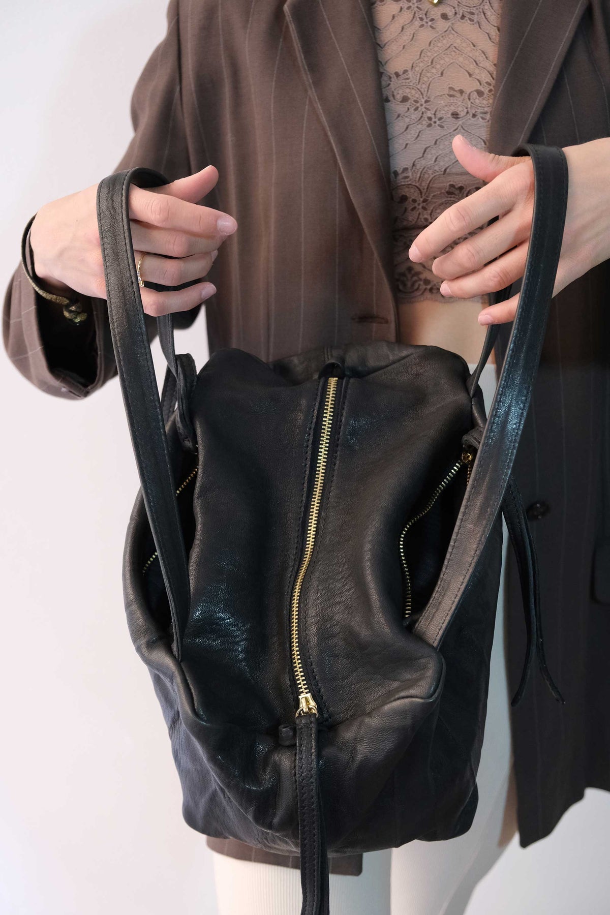 Maribè in black lomè nappa leather – Made in Italy