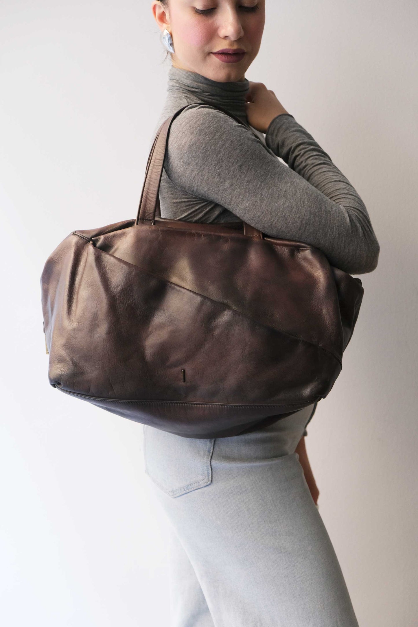 Pilli bag in caffè turner soft leather - Made in Italy -