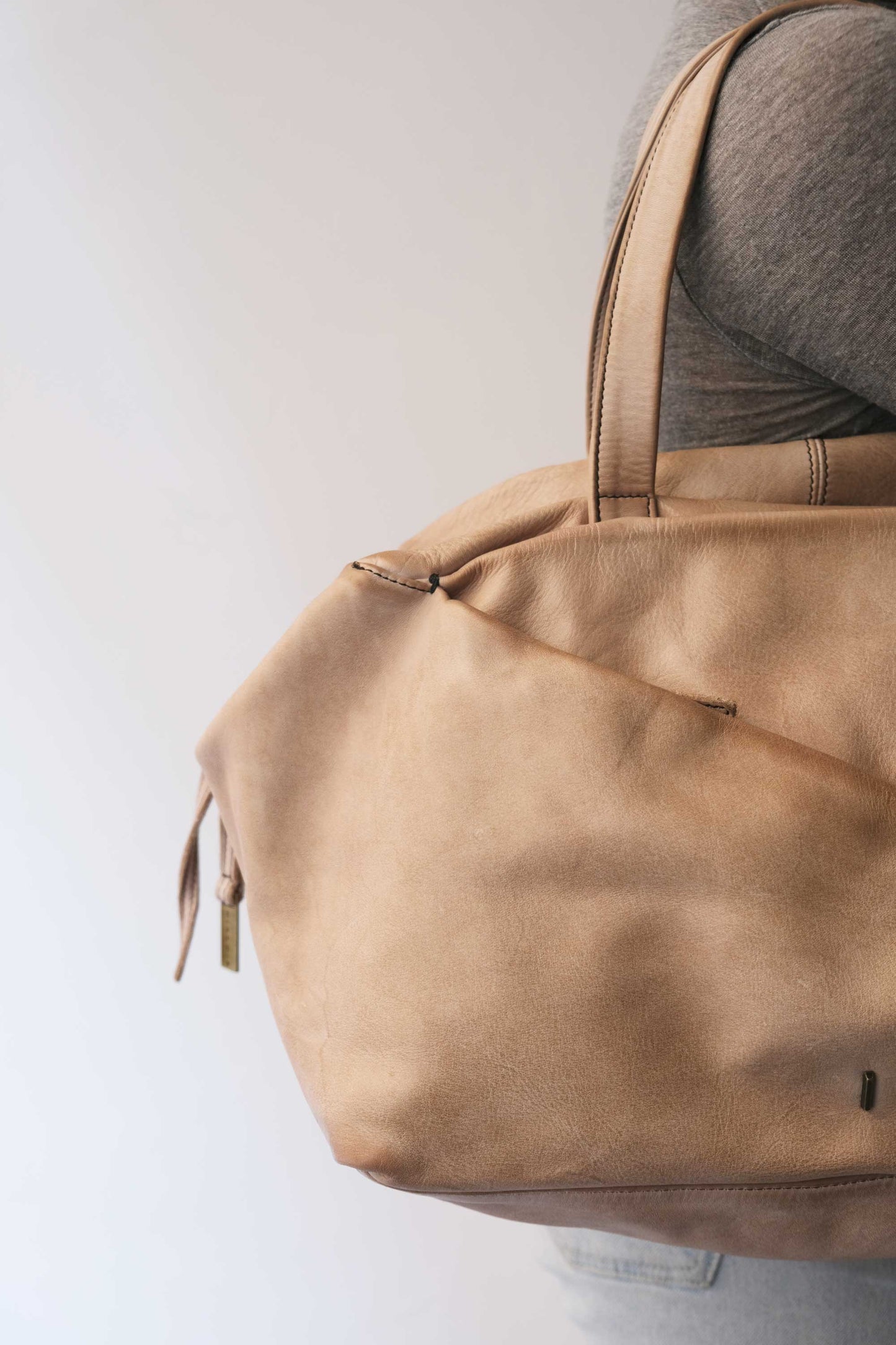 Pilli bag in sand turner soft leather - Made in Italy -