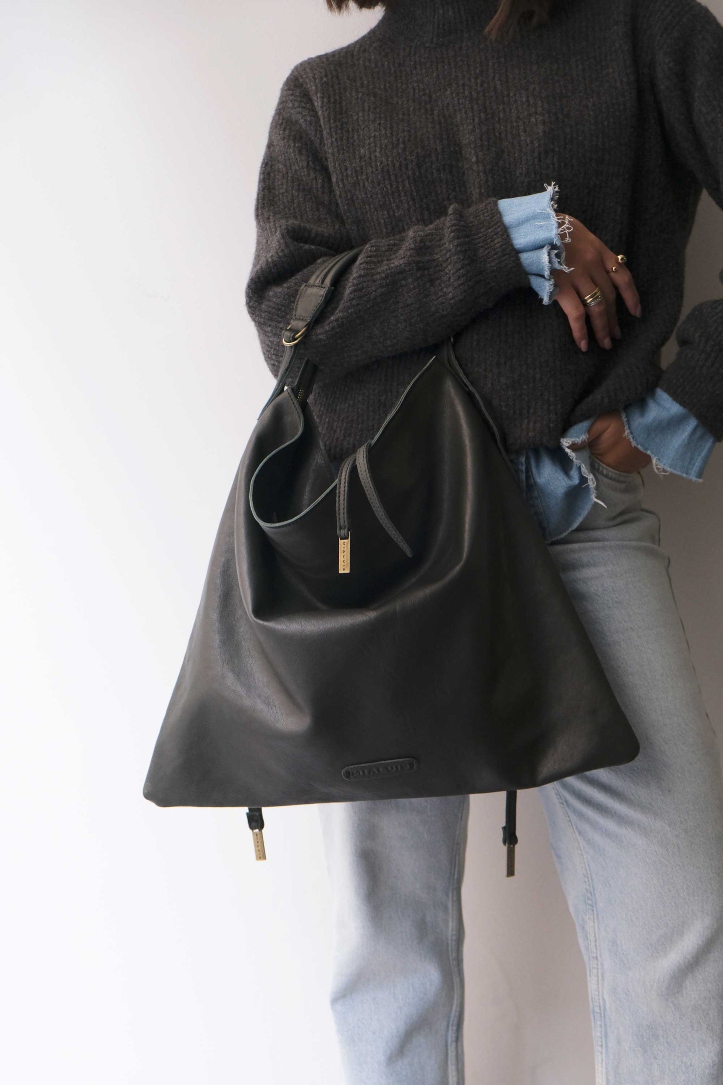 Valentina hobo bag in vegetable nappa forest green- Made in Italy -