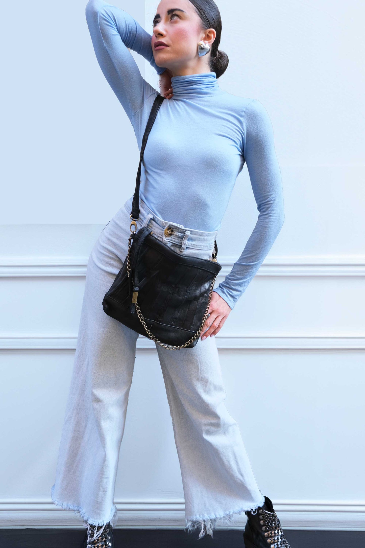 Zoe in balck lome nappa leather - Made in Italy -