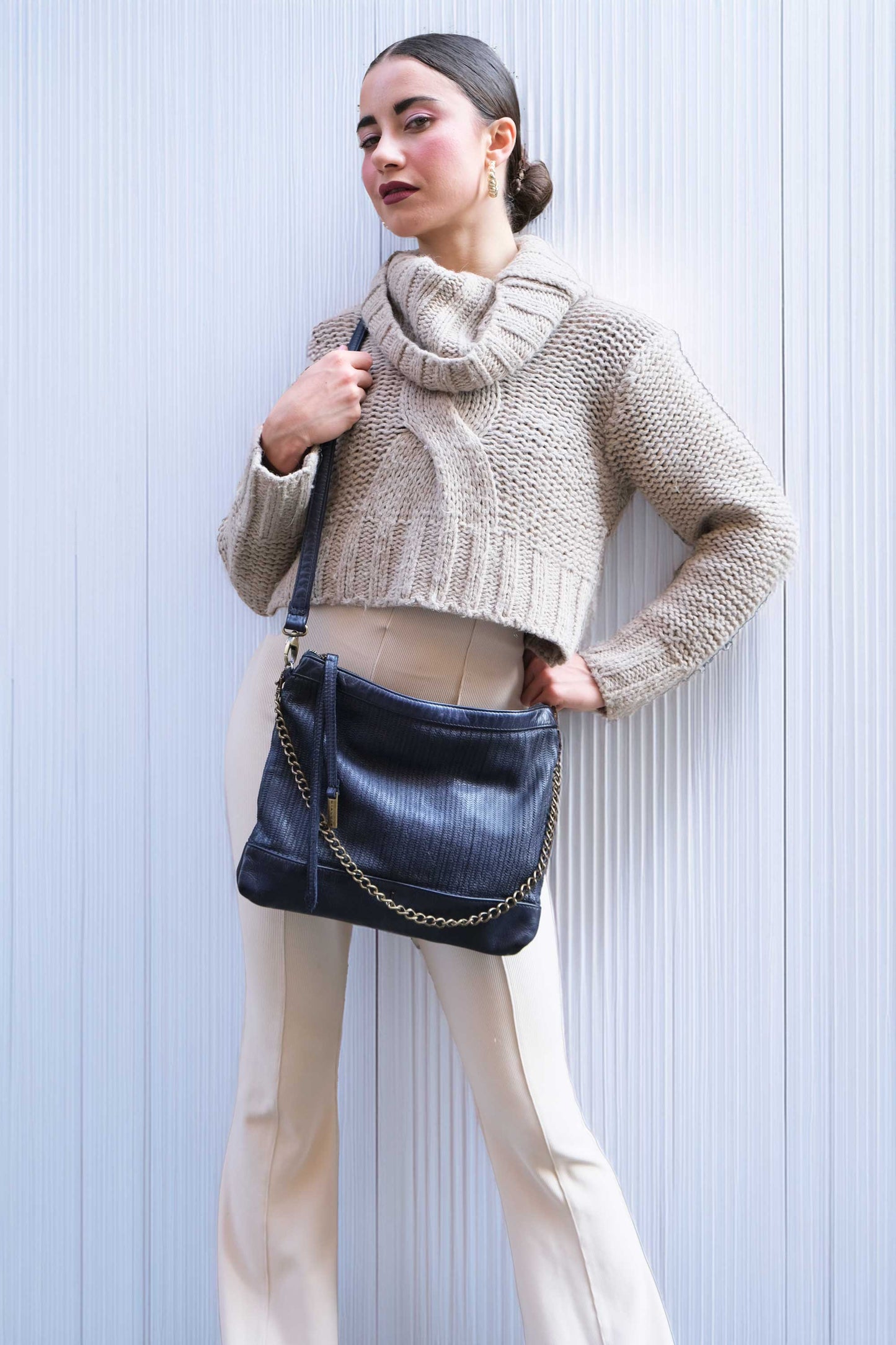 Zoe in cobalt turner calf soft leather - Made in Italy -