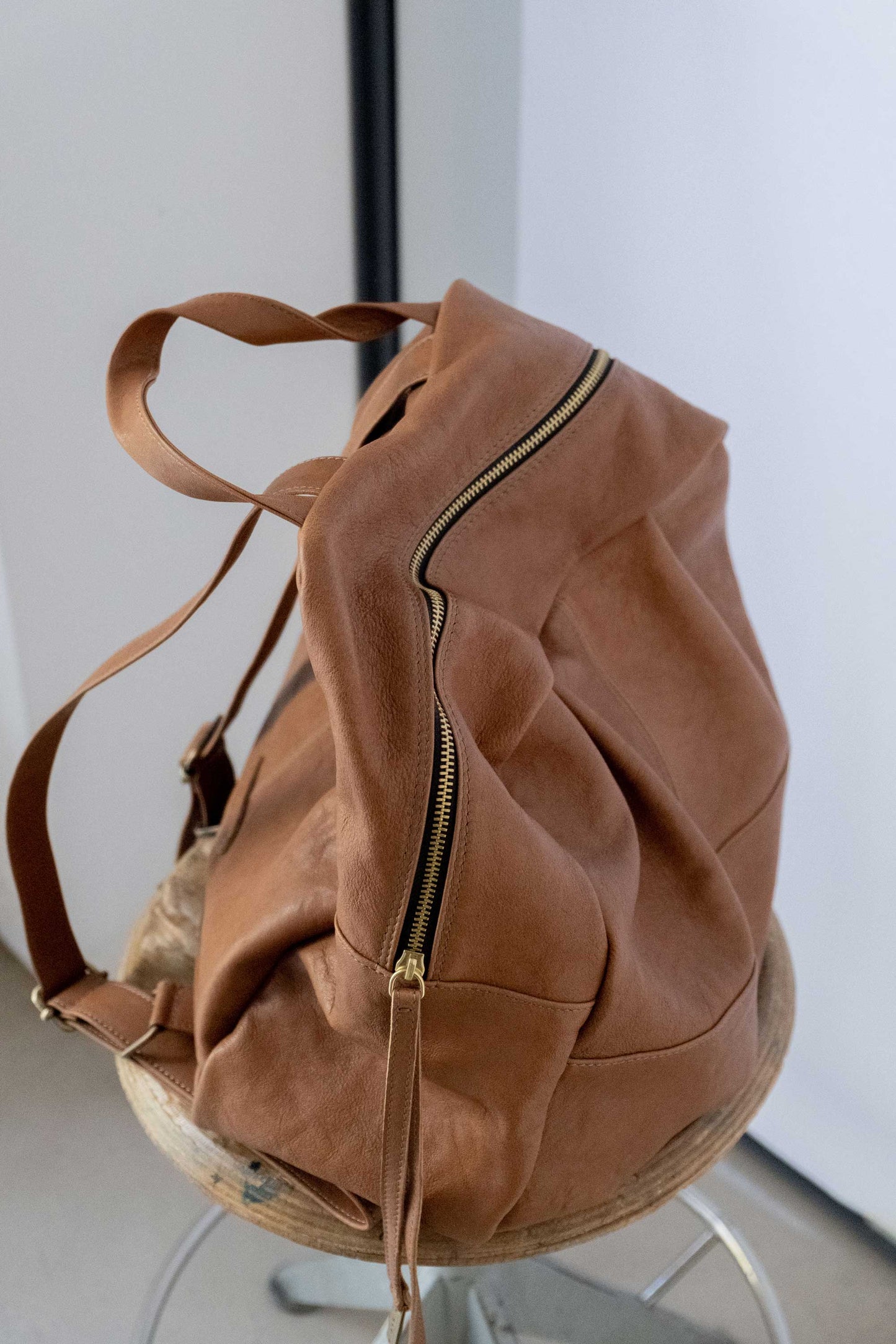 Nerina backpack in biscotto nappa leather