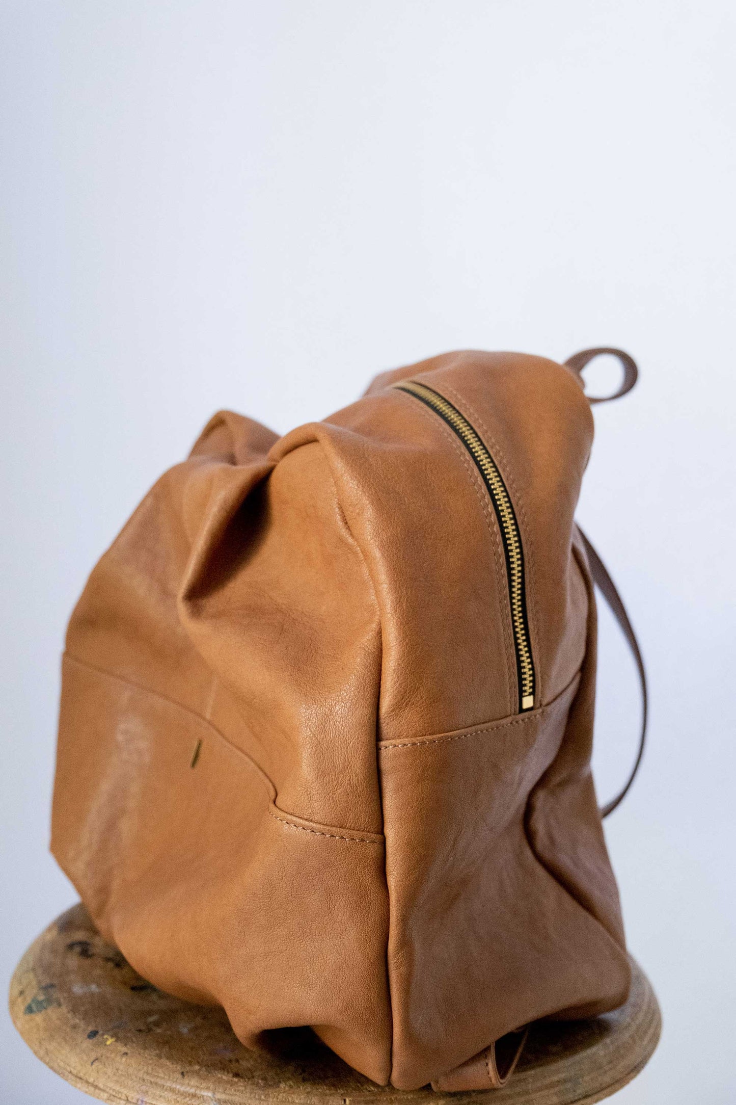 Nerina backpack in biscotto nappa leather