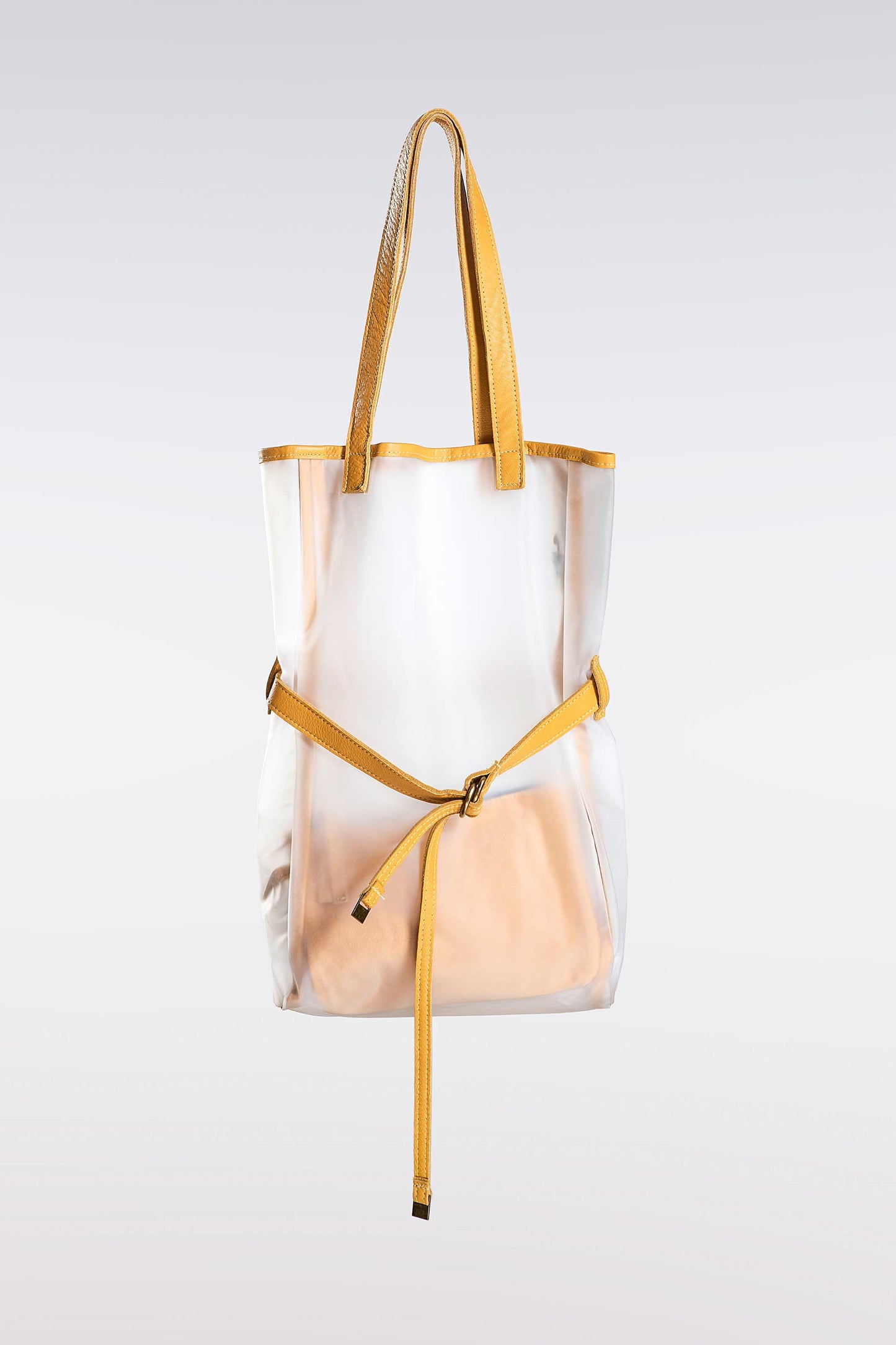 Marzia in soft transparent pvc and nappa leather